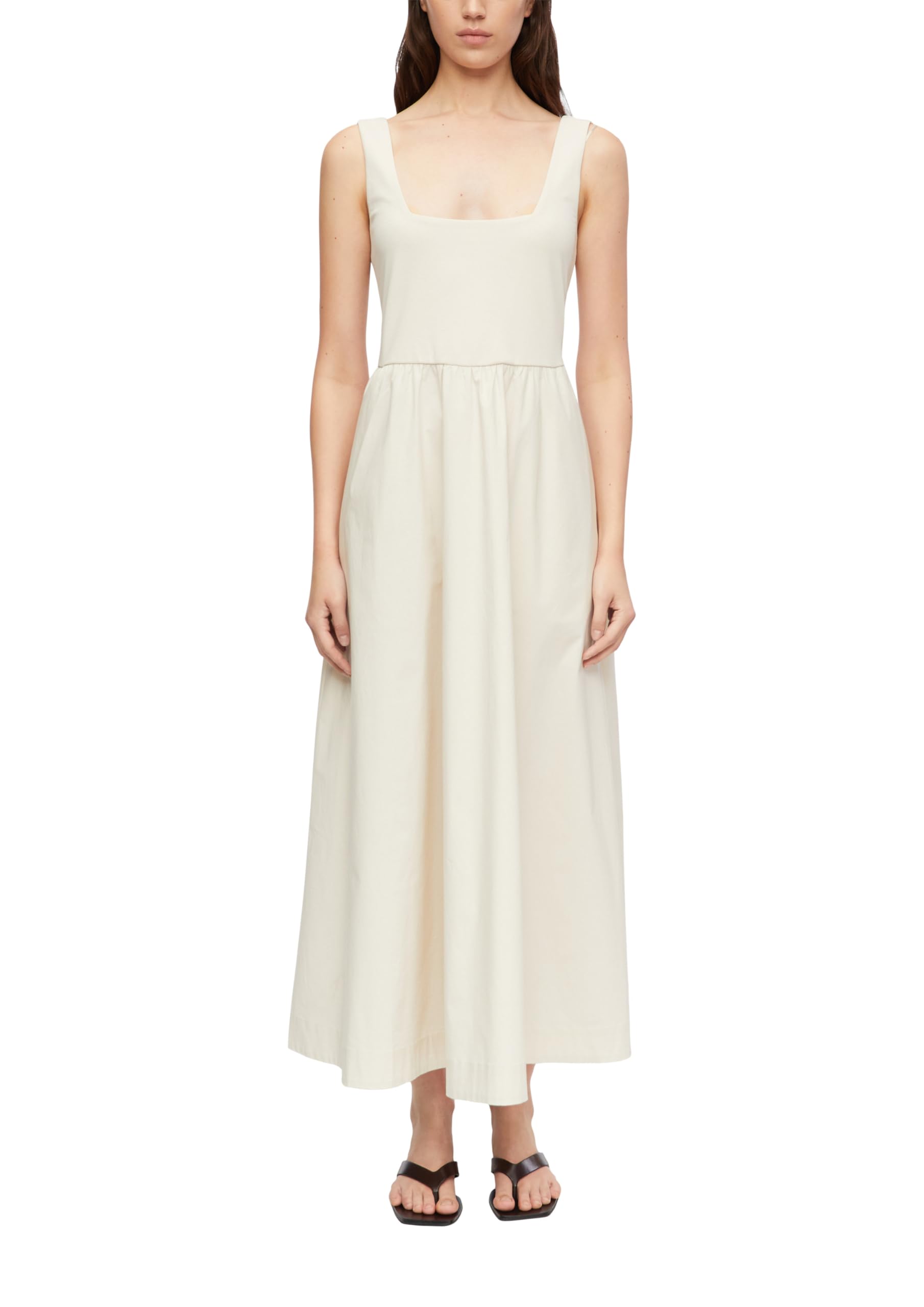 comma-jersey-popeline-kleid-gr-36-lang-dunkelbraun-taschen image 8