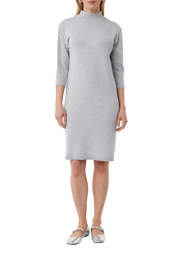 comma-dresses-kleid-2169571-midi-stehkragen-gr-46-schwarz image 1