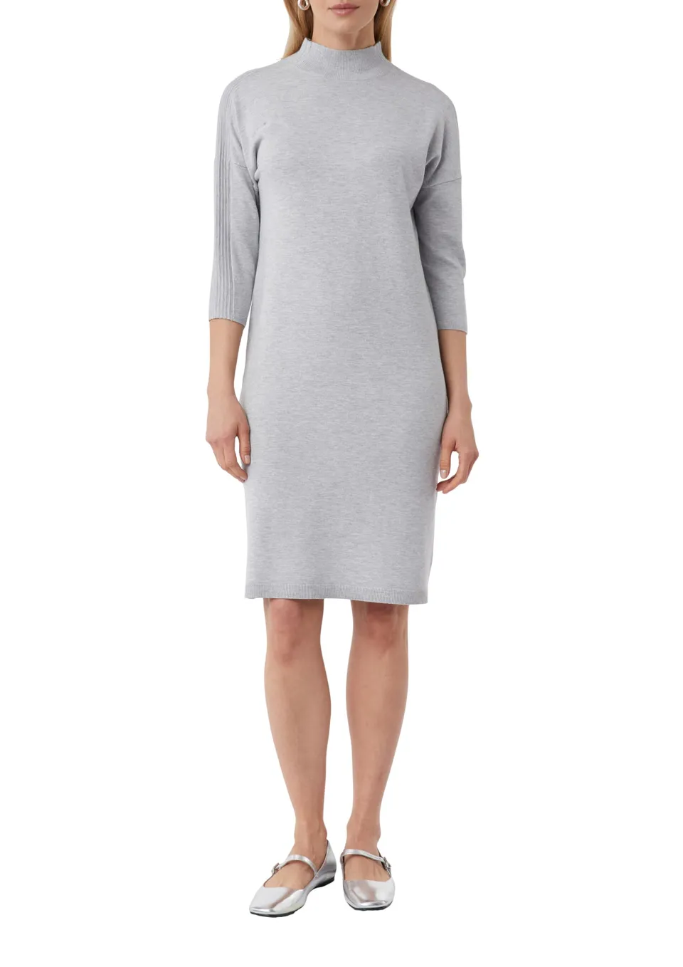 comma-dresses-kleid-2169571-midi-stehkragen-gr-46-schwarz image 1