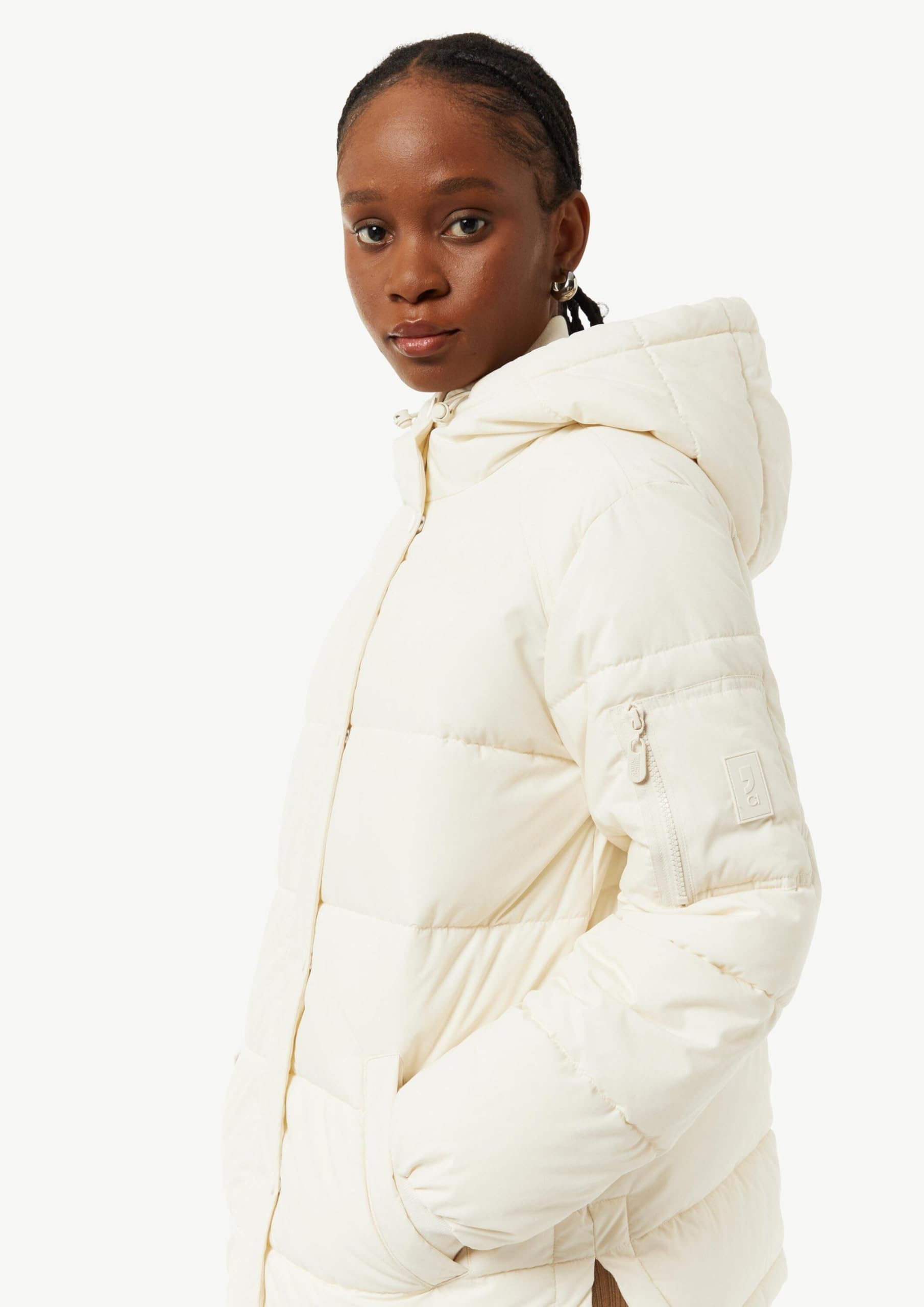 comma-steppjacke-damen-gr-40-beige-kapuze-baumwolle image 4