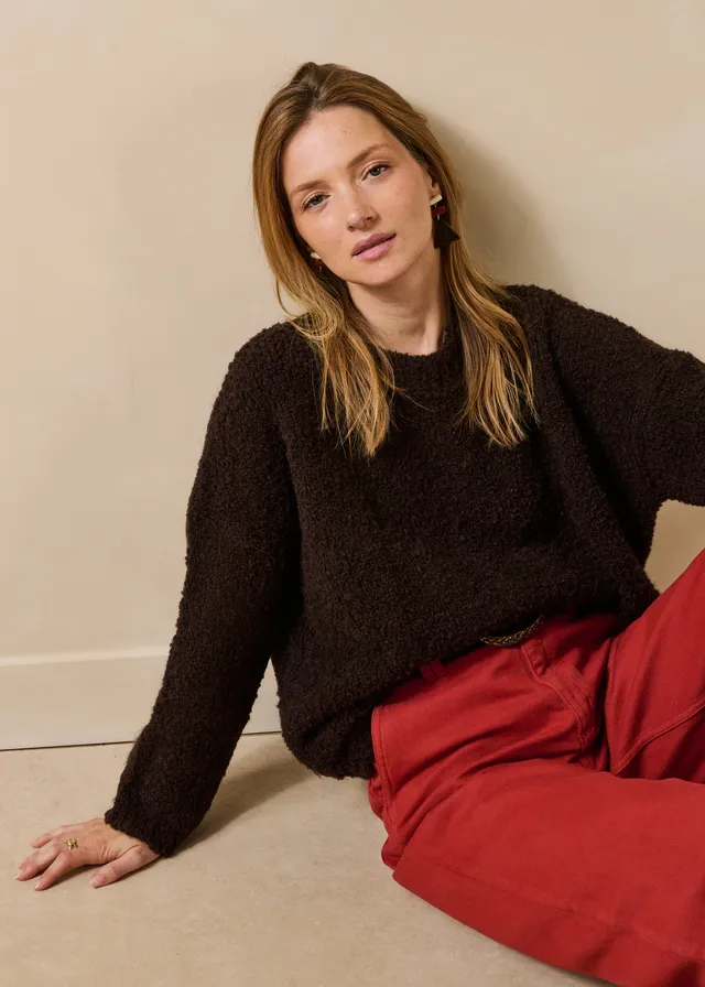 la-f-e-marabout-e-tresia-pullover-braun-oversize-wolle image 1