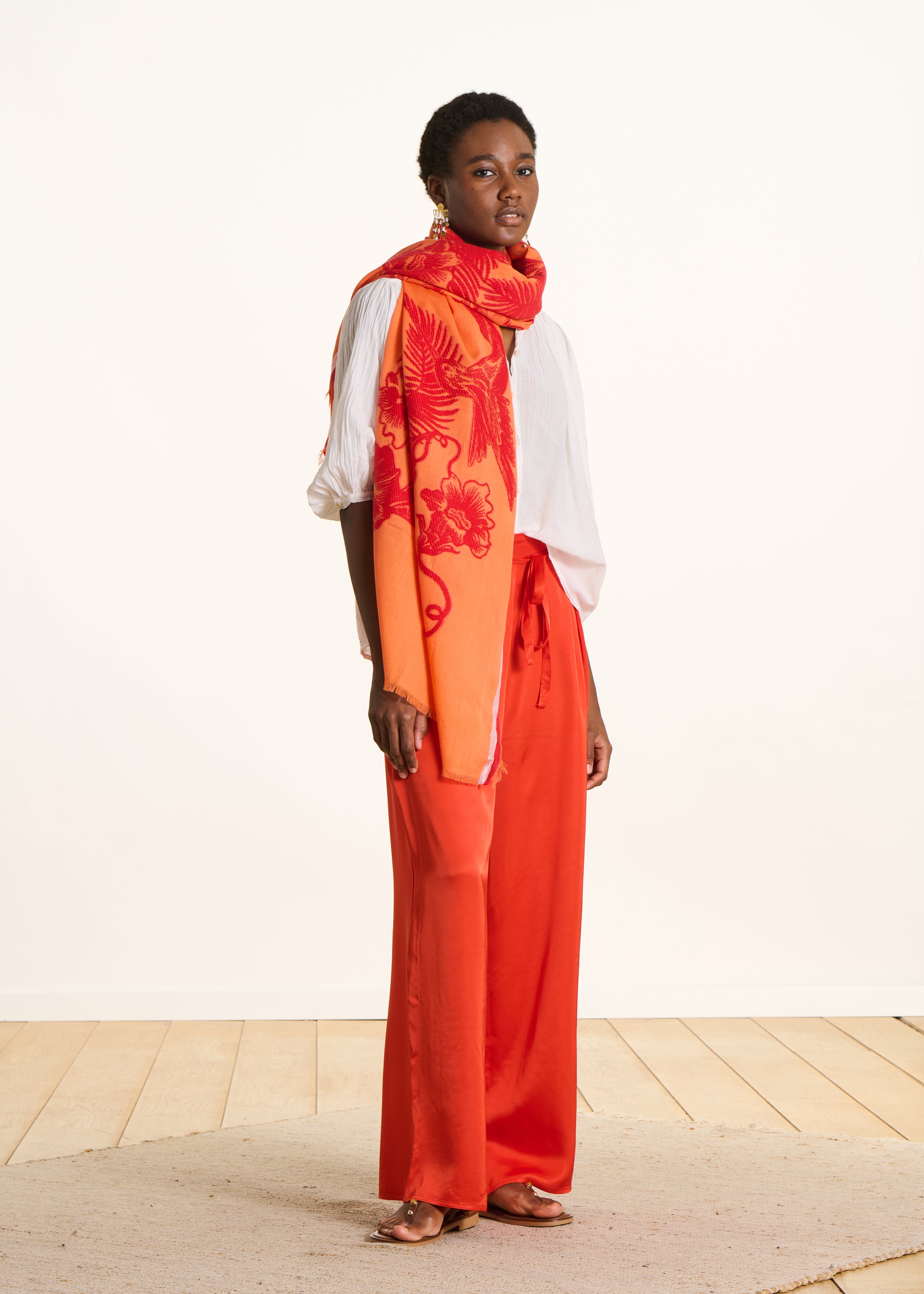la-f-e-marabout-e-faniry-foulard-jacquard-orange-tu image 3