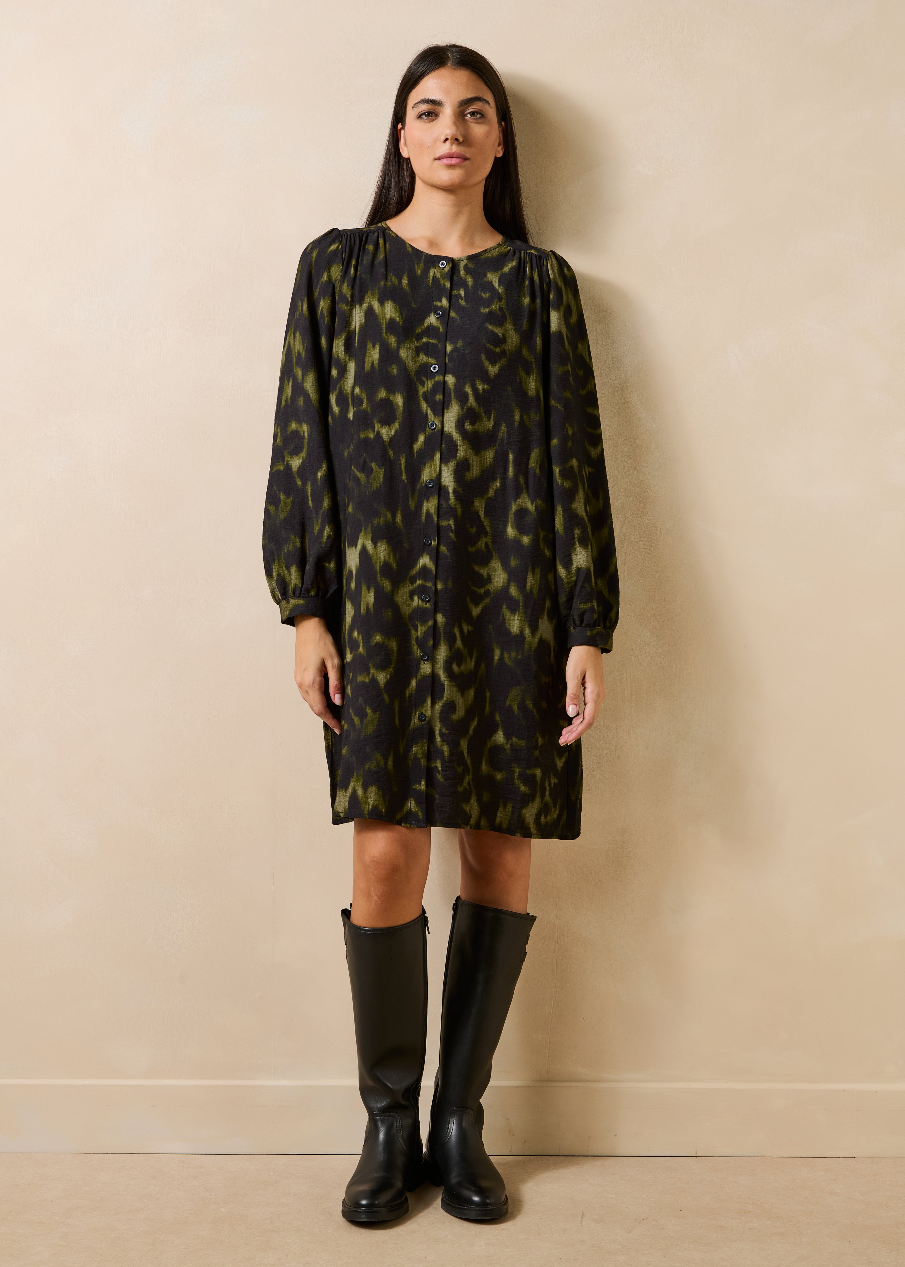 la-f-e-marabout-e-roanne-kleid-khaki-viskose-kurz image 2