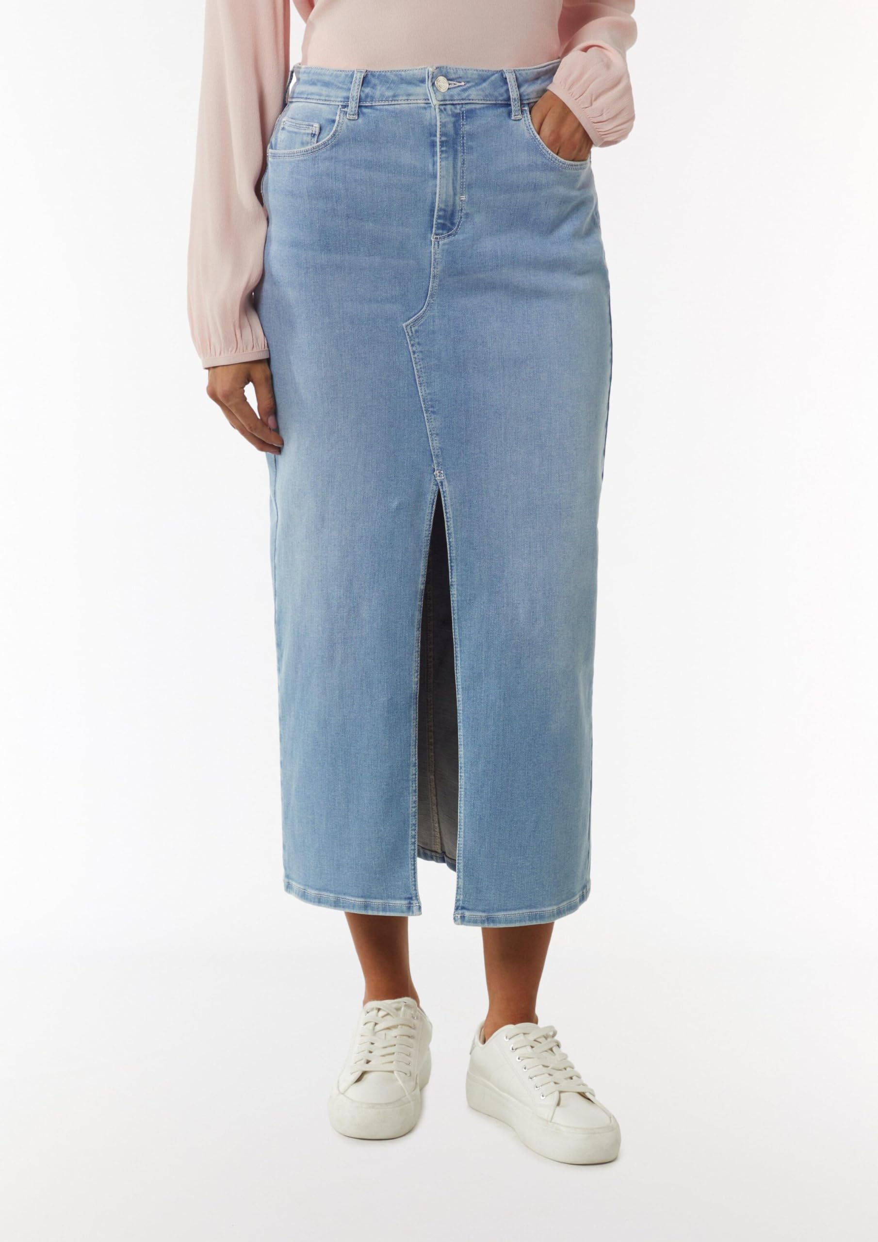 comma-jeans-rock-lang-mit-schlitz-mid-rise-baumwolle image 5