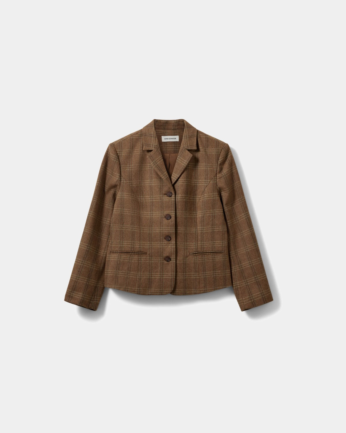 sofie-schnoor-women-poppysw-blazer-maple-brown-check image 1
