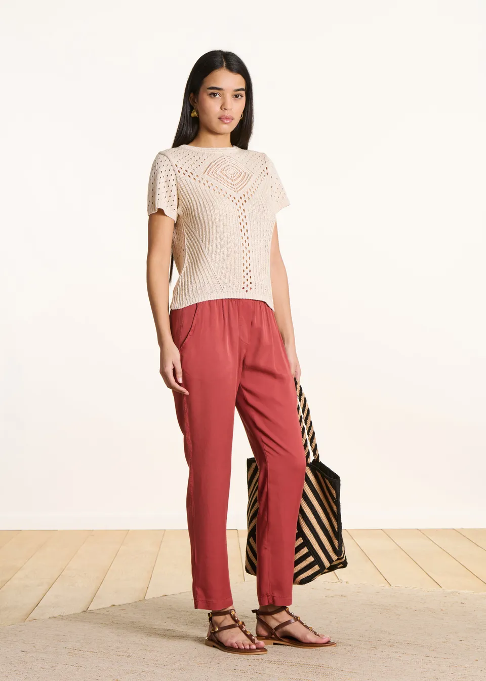 la-f-e-marabout-e-pantalons-damila-hose-rot-lyocell image 1
