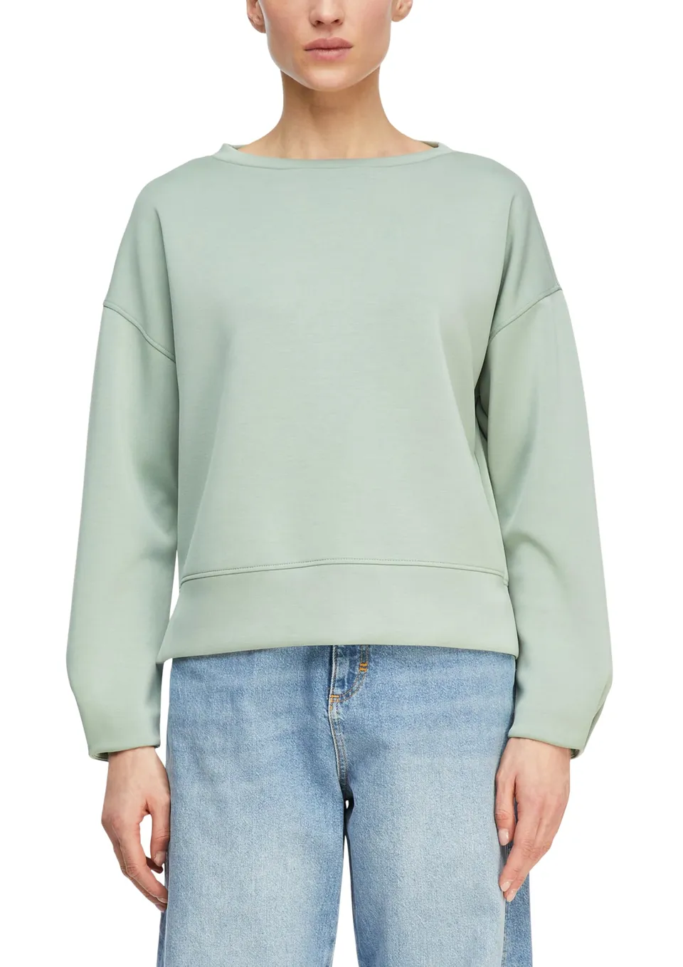 comma-sweatshirt-faltendetail-pastellgr-n-gr-e-36 image 1