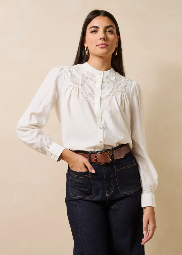 la-f-e-marabout-e-gorane-bluse-jacquard-wei-spitze image 1