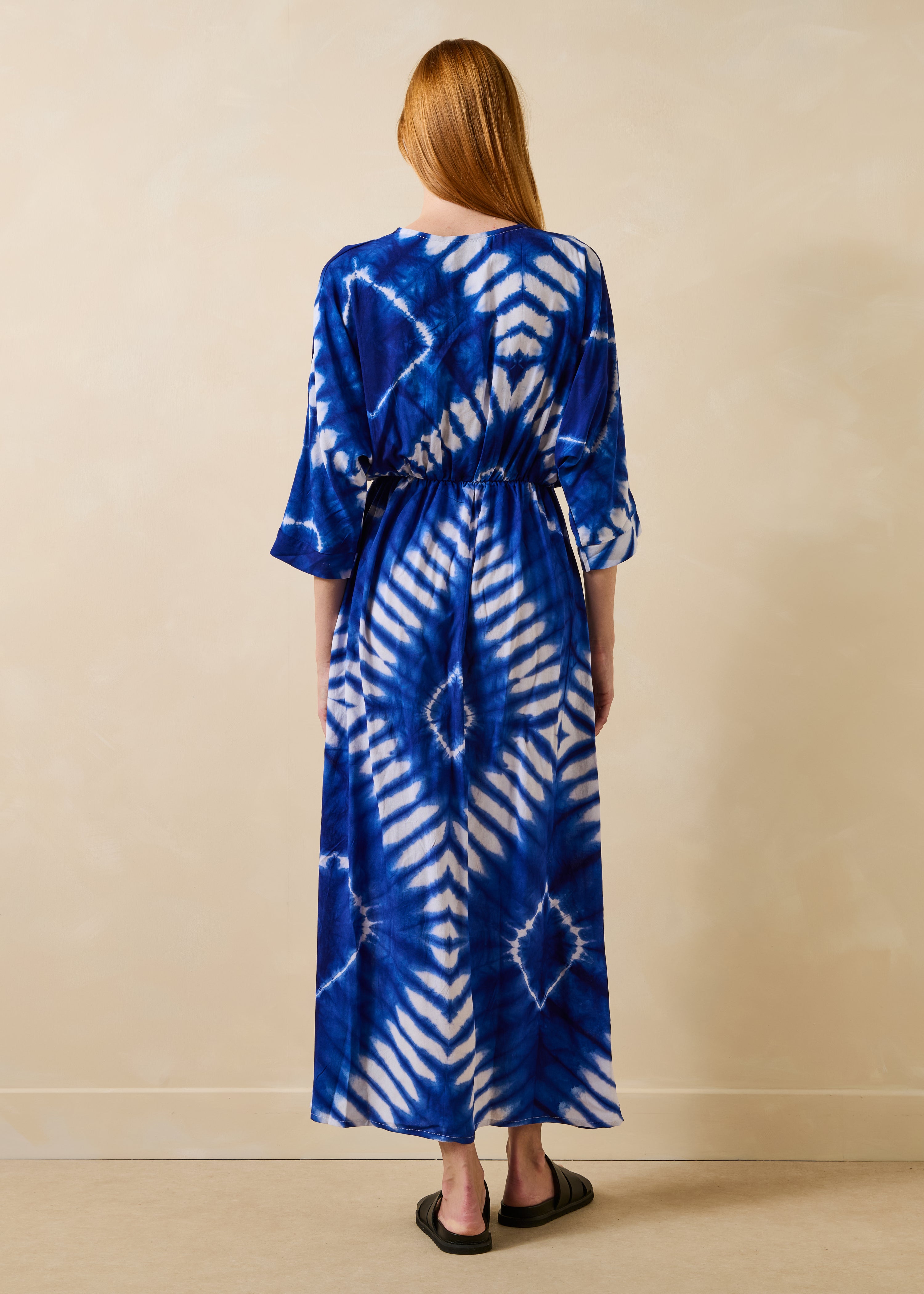 la-f-e-marabout-e-dacre-maxikleid-blau-3-4-arm-gr-40 image 4
