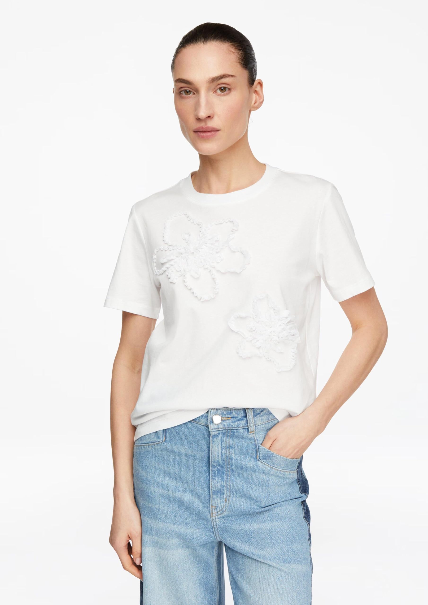 comma-t-shirt-blumenapplikationen-gr-e-36-damen-top image 6