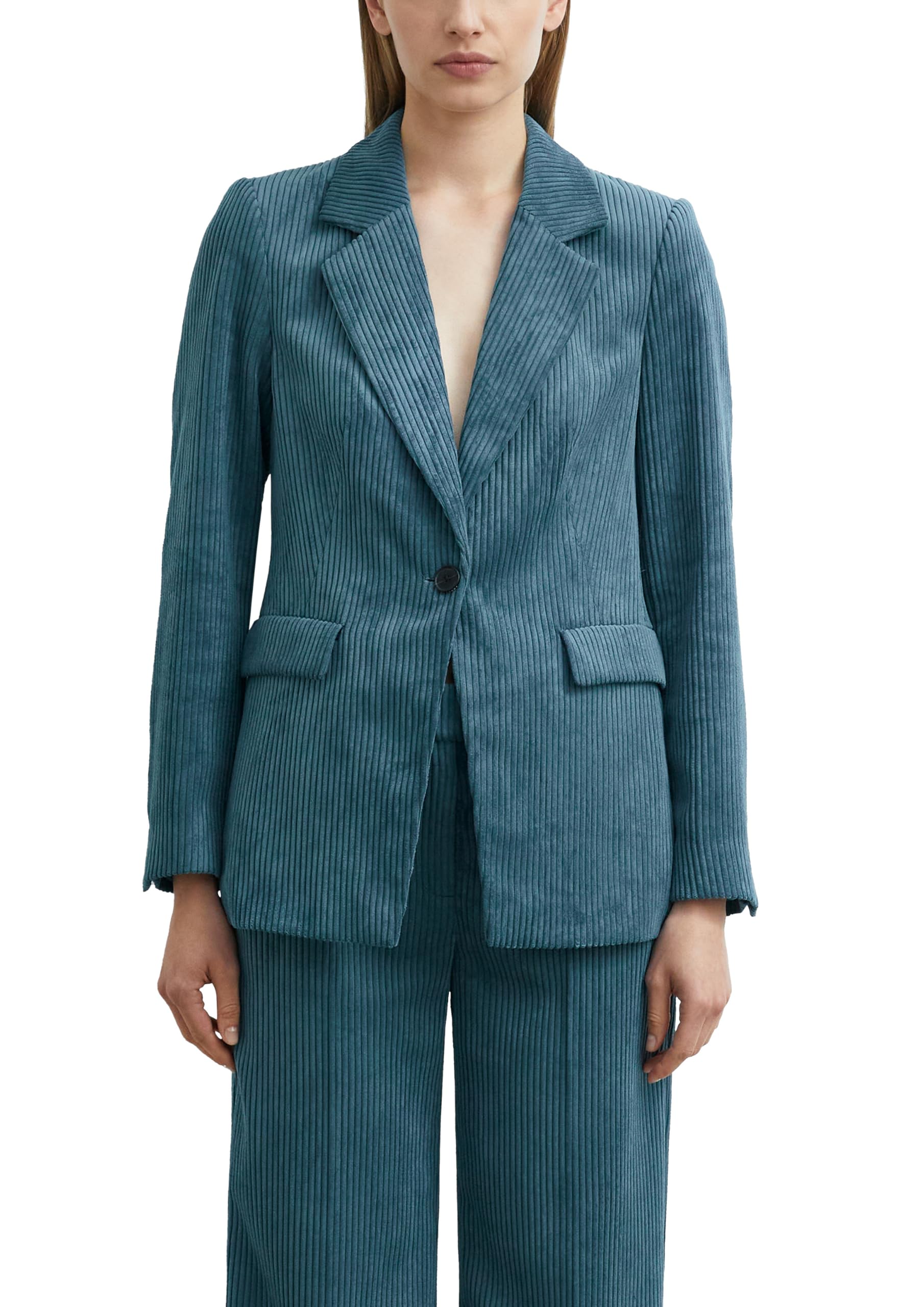 comma-blazers-indoor-blazer-cord-regular-fit-beige image 1