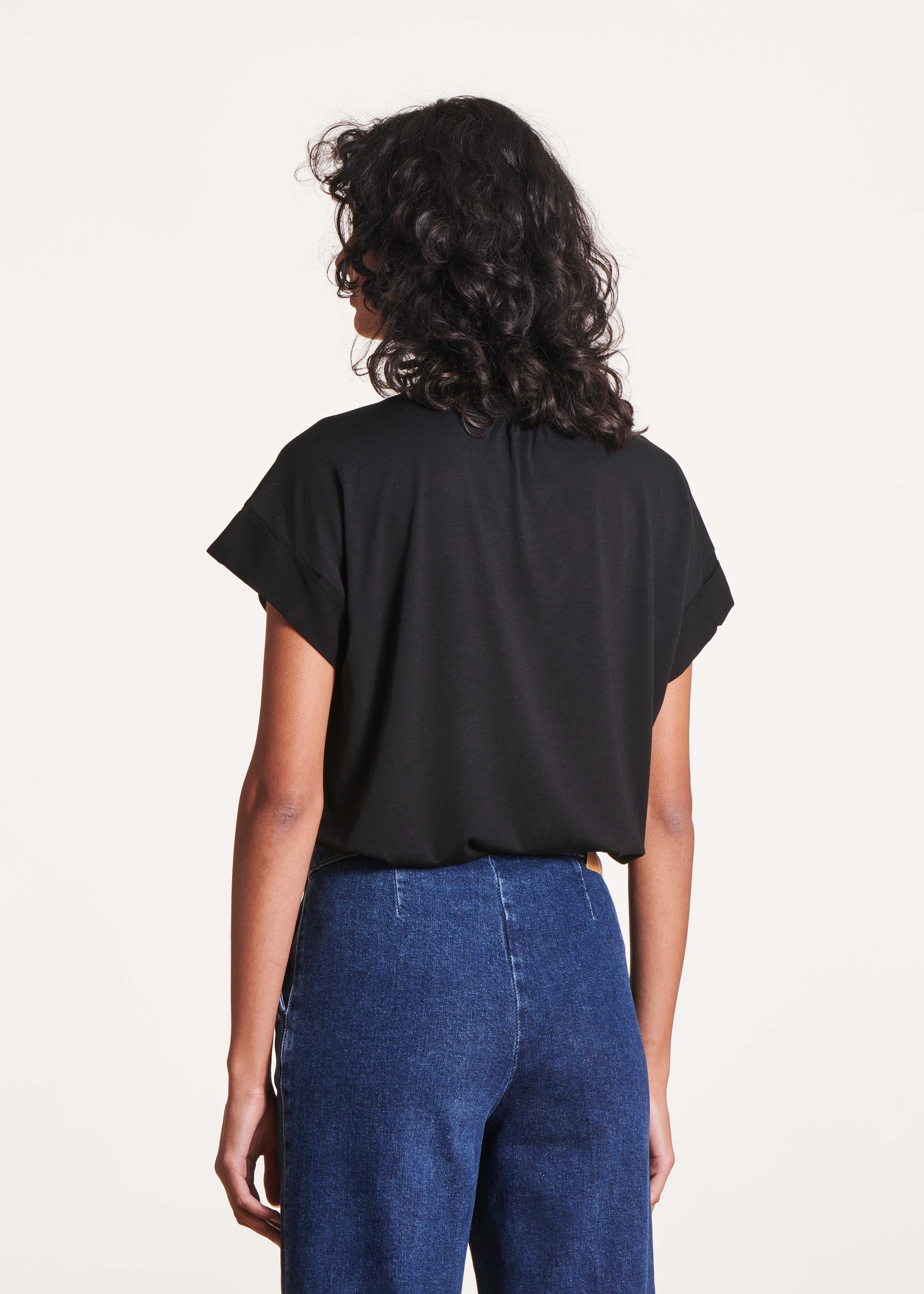 la-f-e-marabout-e-t-shirt-schwarz-bi-material-kurzarm image 3