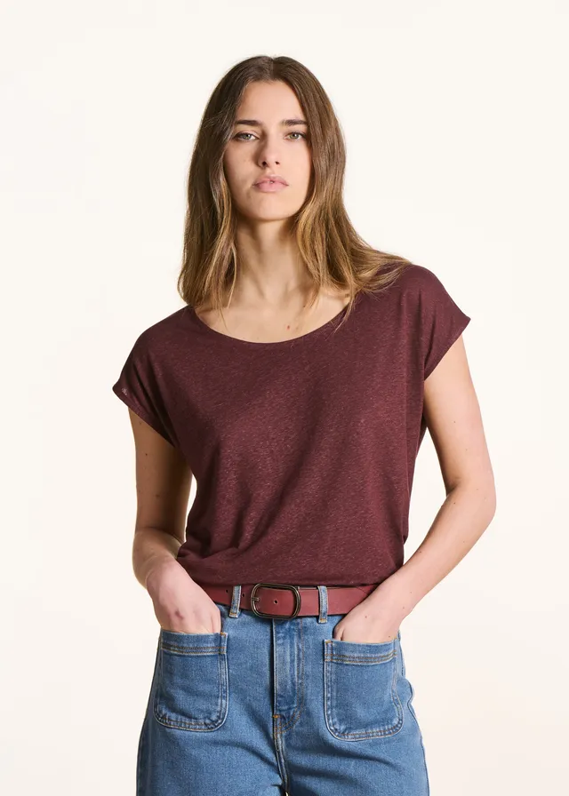 la-f-e-marabout-e-virano-t-shirt-braun-lyocell-leinen image 1