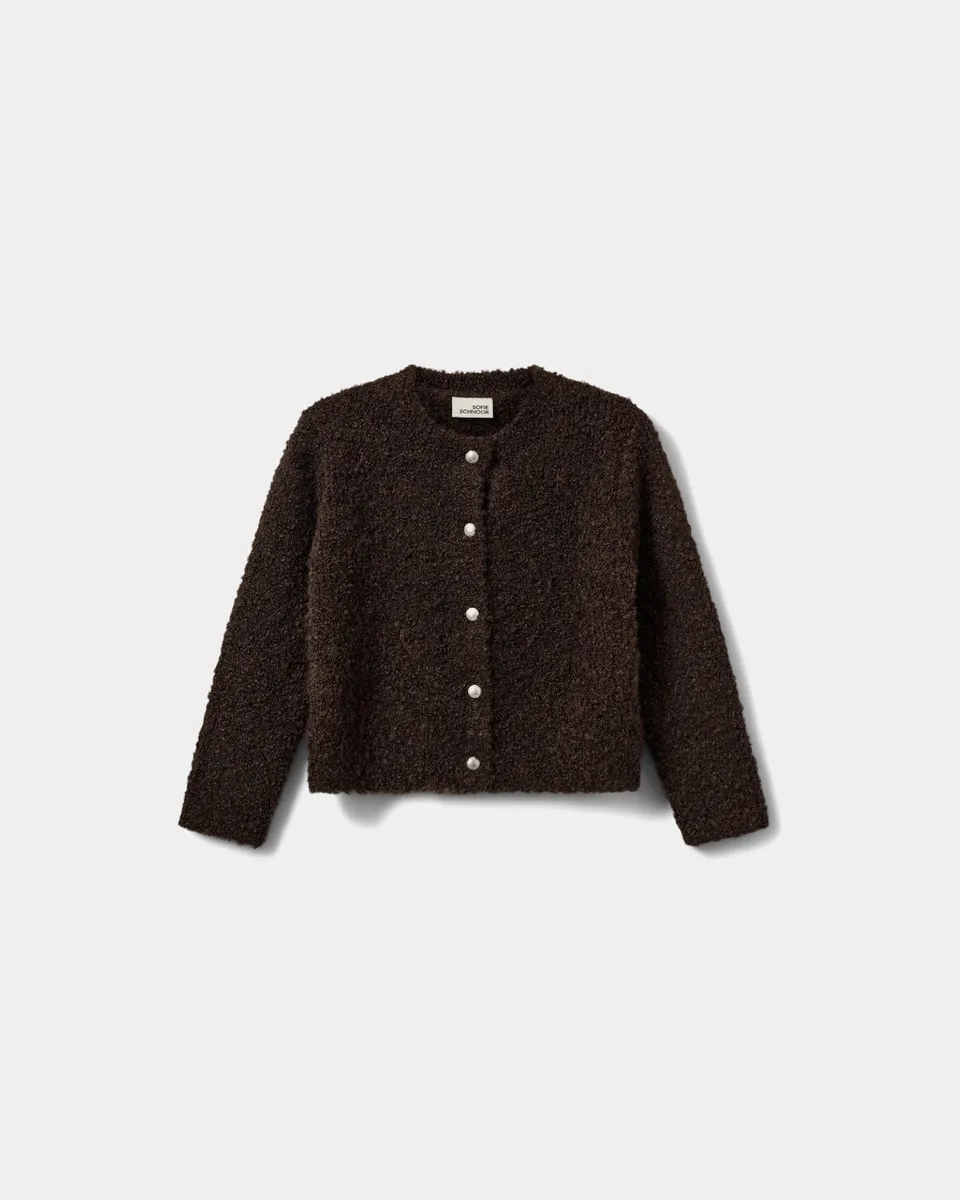 sofie-schnoor-kids-kyrakb-cardigan-strickjacke-dunkelbraun-boucl image 1