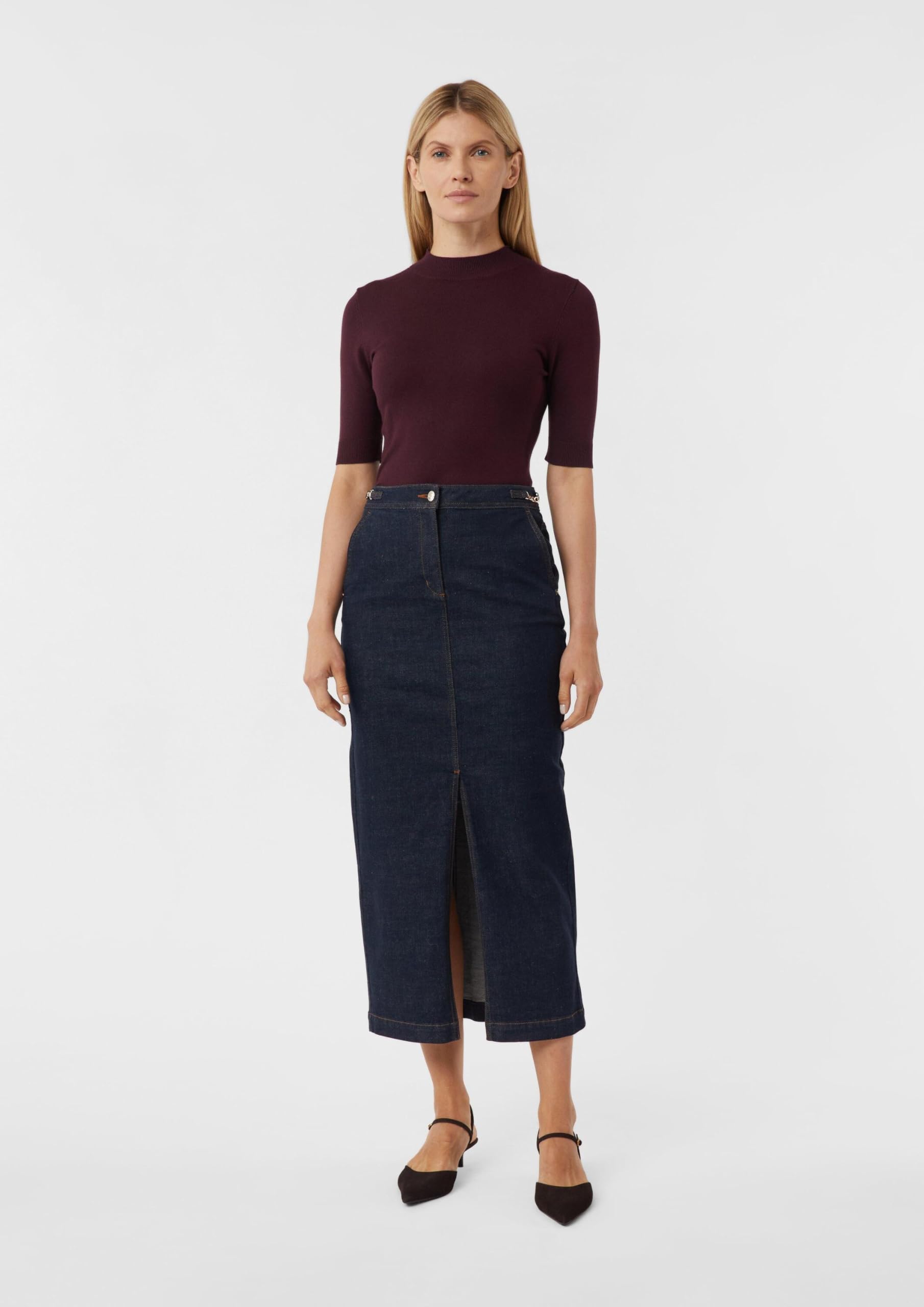 comma-jeans-rock-lang-denimrock-maxirock-blau-gerader-schnitt image 6