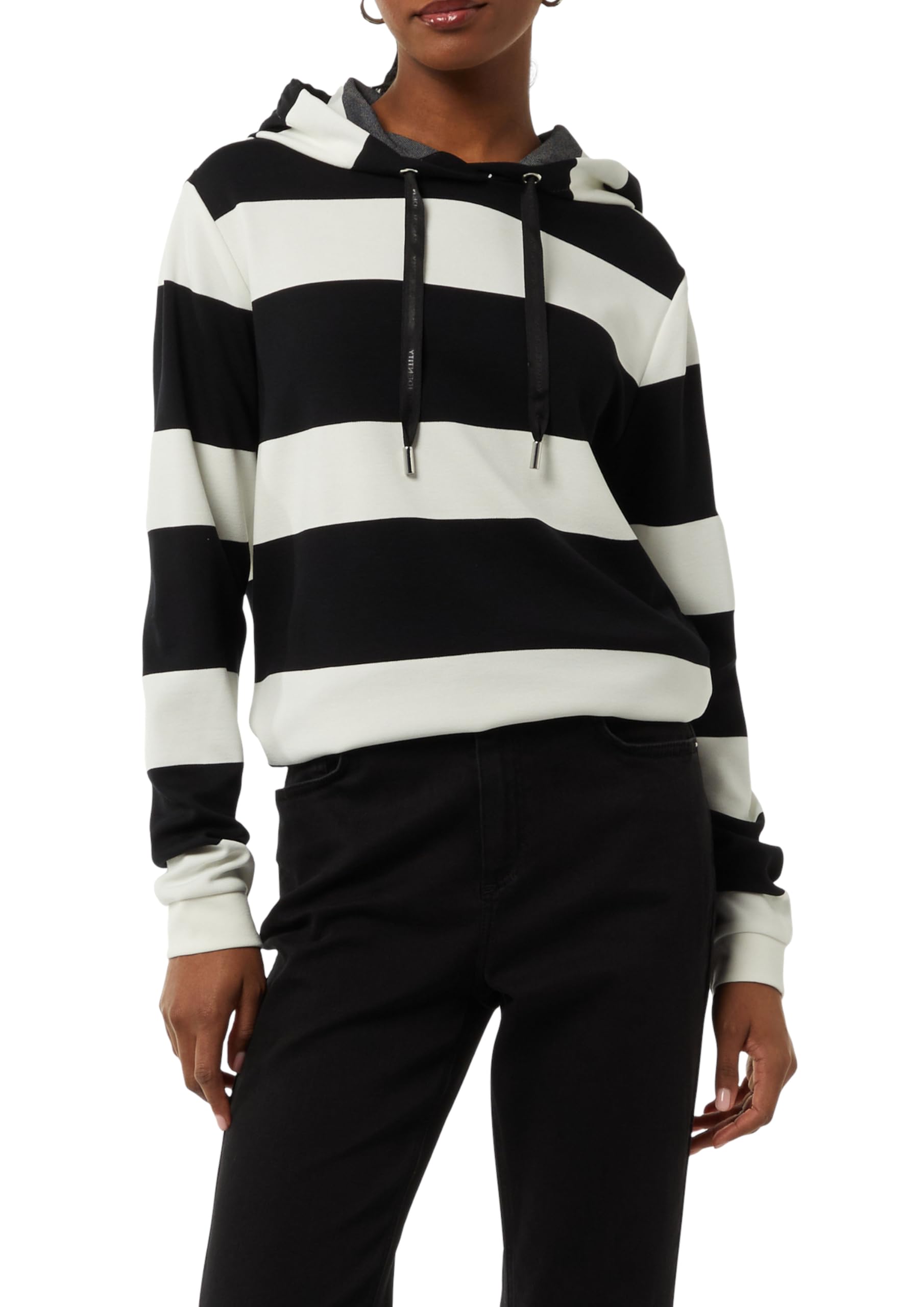 comma-sweatshirt-kapuze-blockstreifen-schwarz-34 image 1