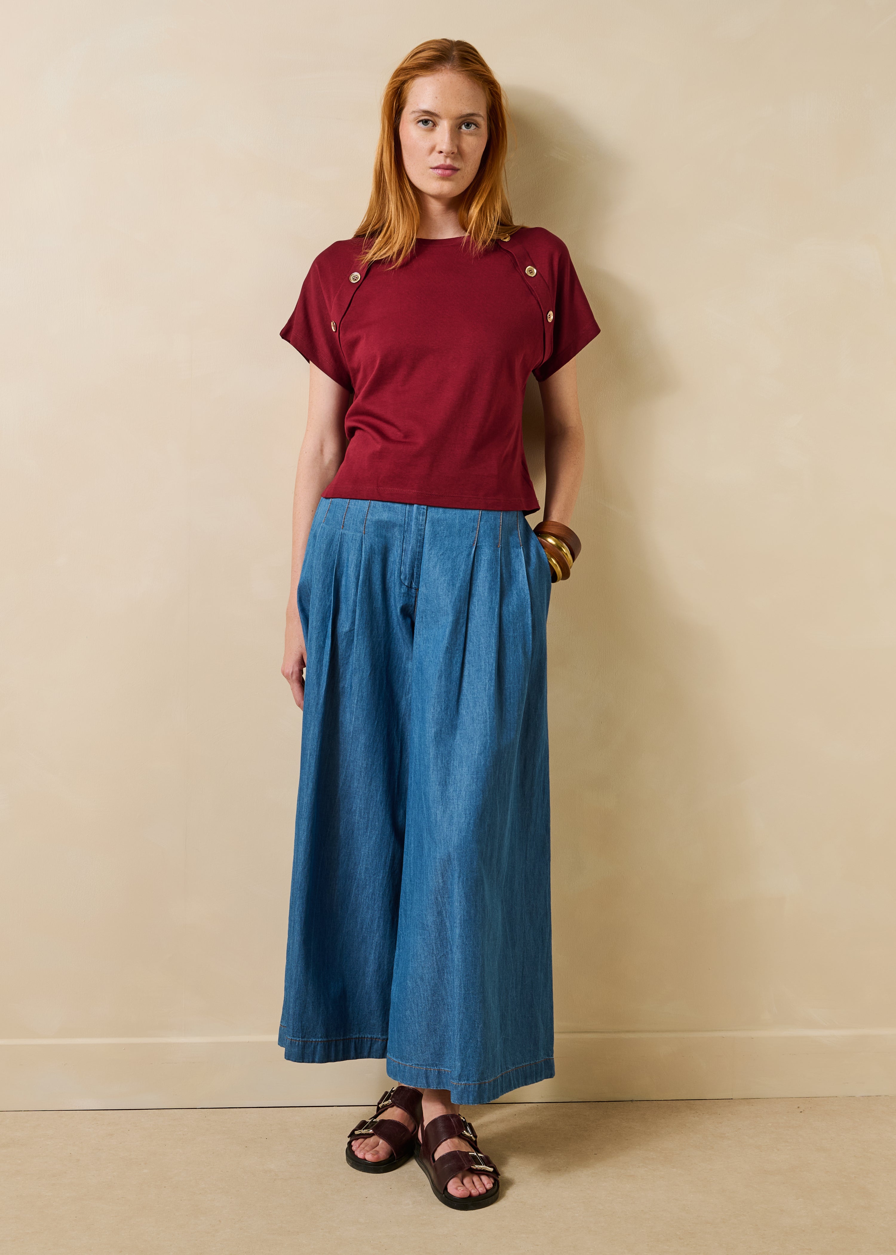 la-f-e-marabout-e-fou-t-shirt-bordeaux-bio-baumwolle image 2