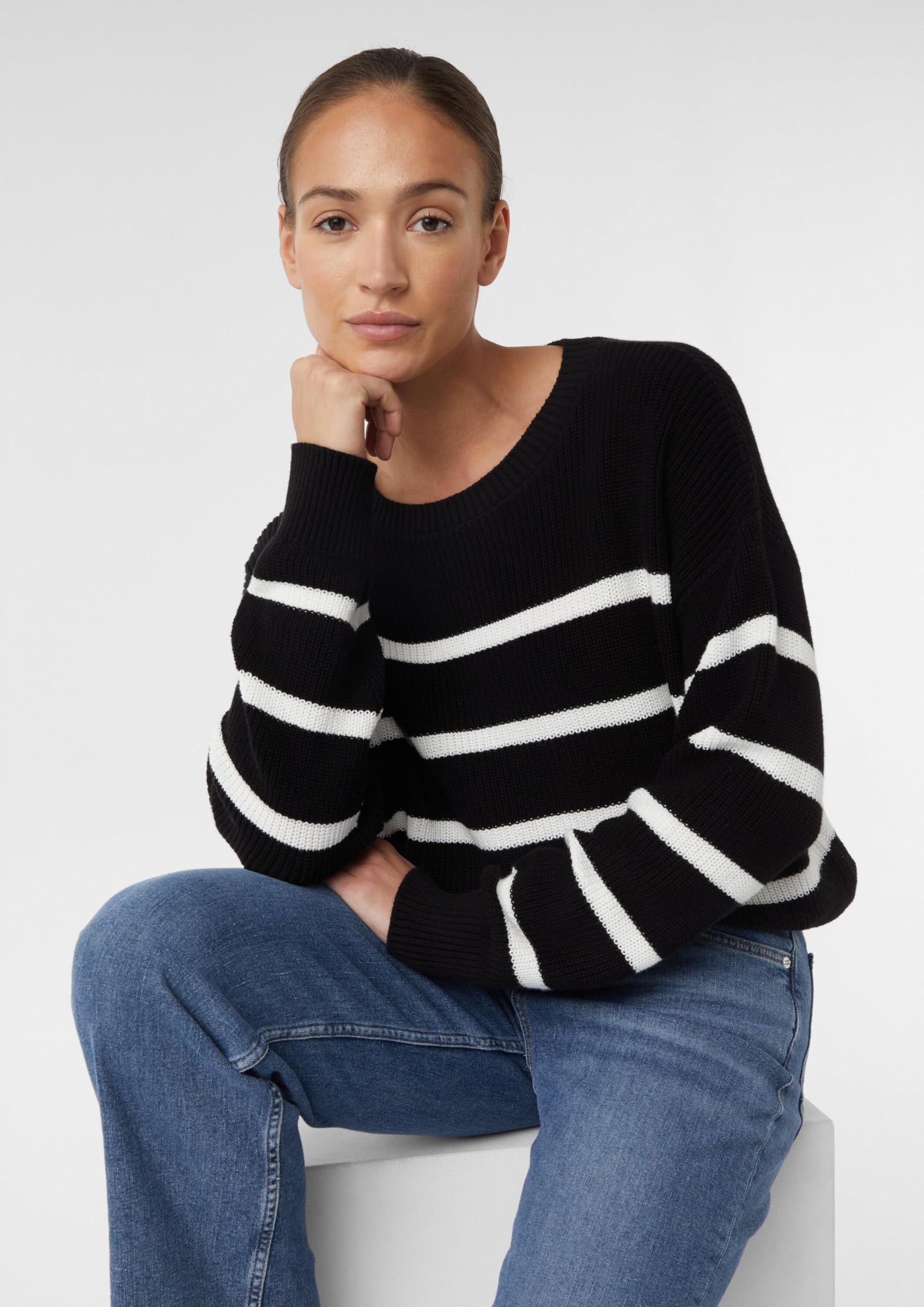 comma-knitwear-streifenpullover-relaxed-fit-pullover-gr-m image 7