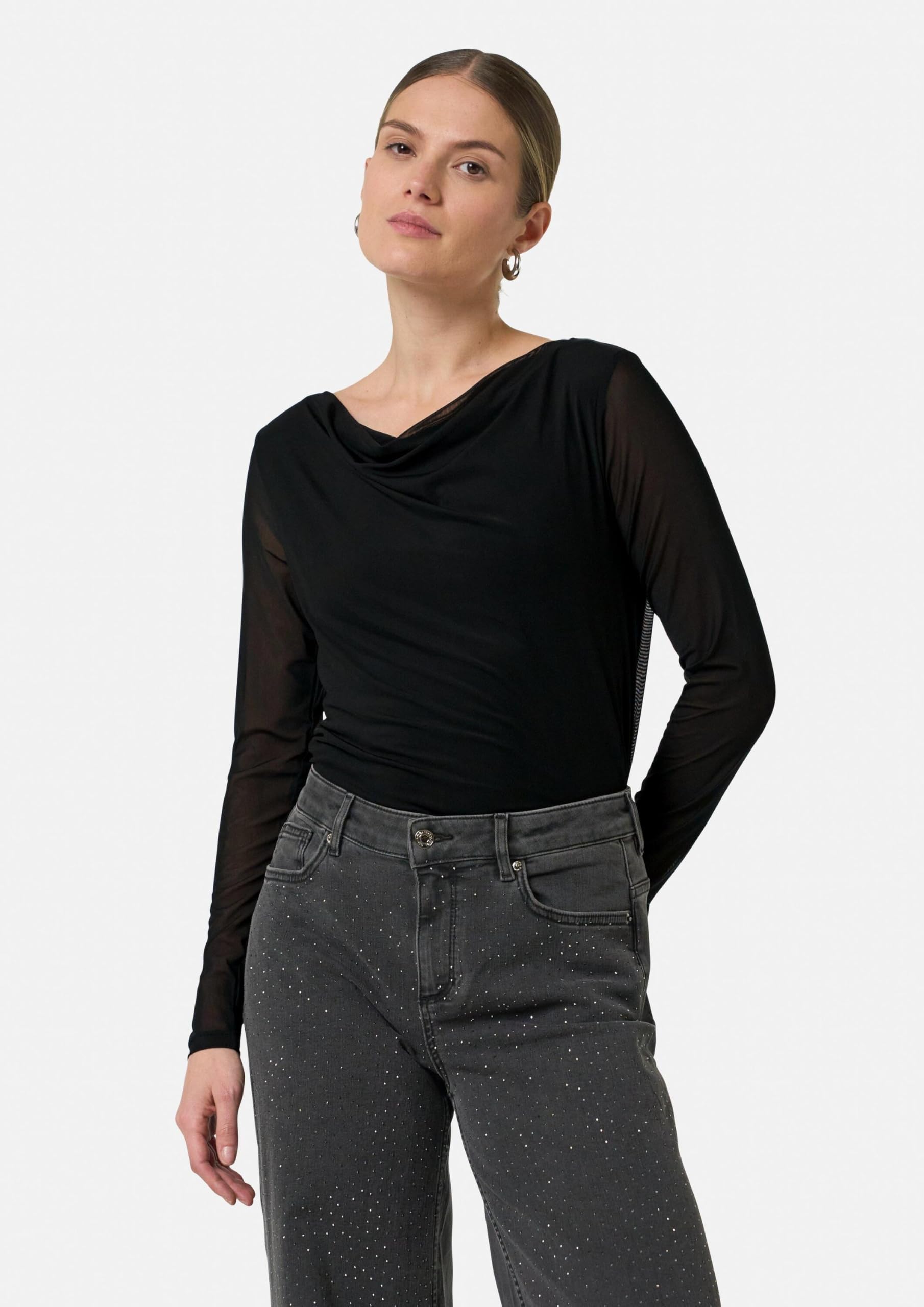 comma-longsleeve-mesh-t-shirt-damen-gr-38-langarm image 5