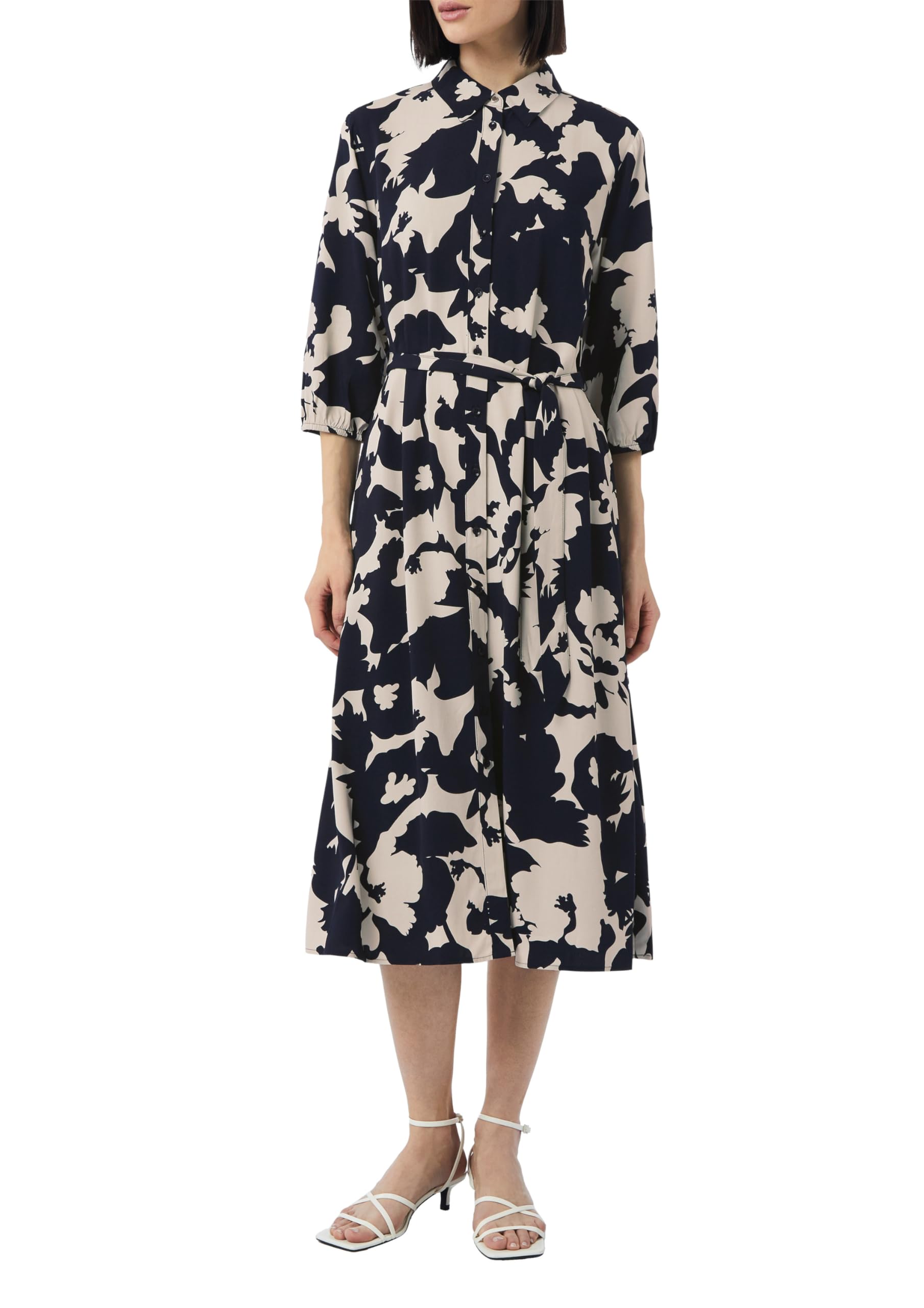 comma-hemdblusenkleid-midi-bindeg-rtel-hellblau image 1