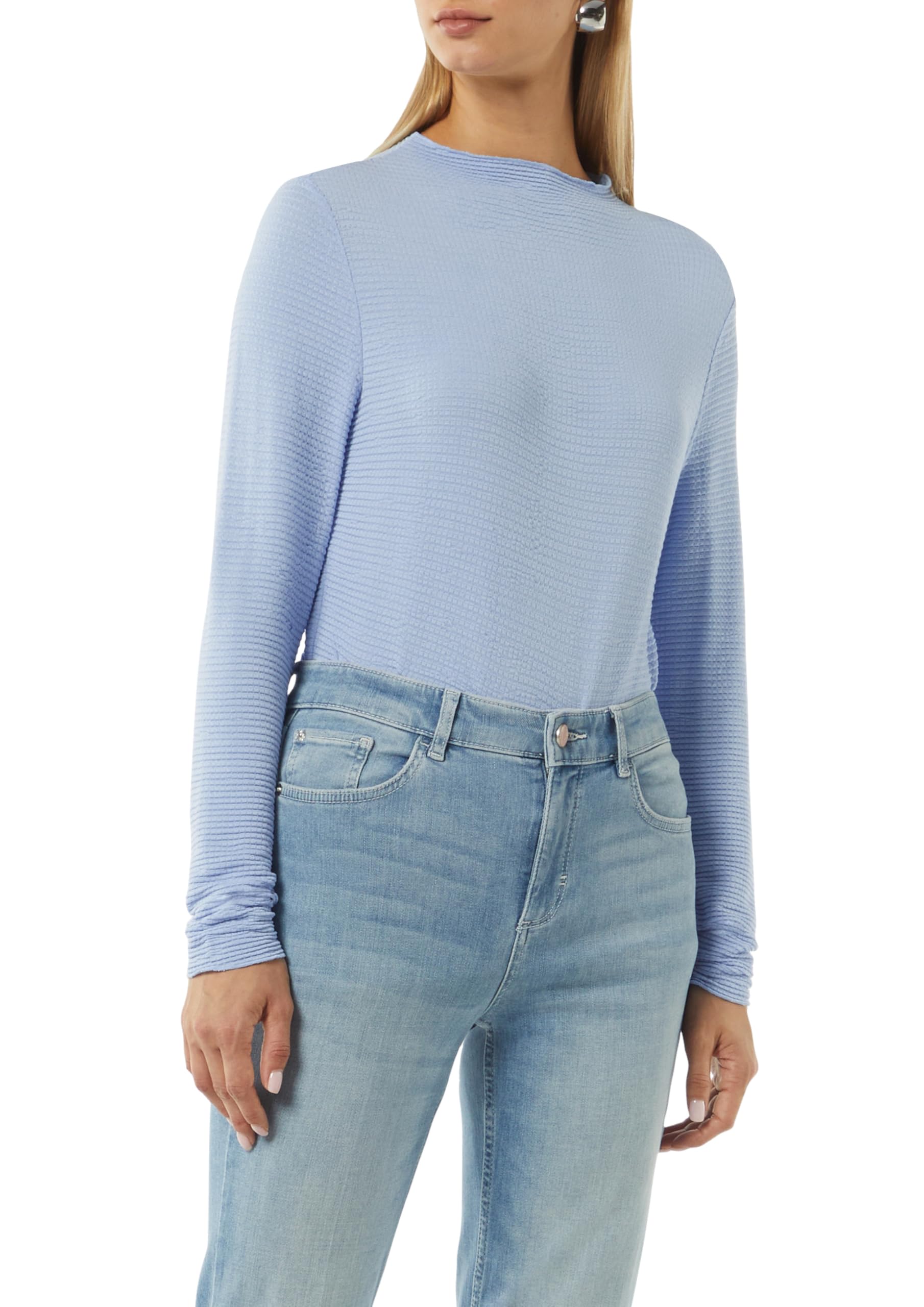 comma-t-shirts-jerseyshirt-stehkragen-himmelblau image 1