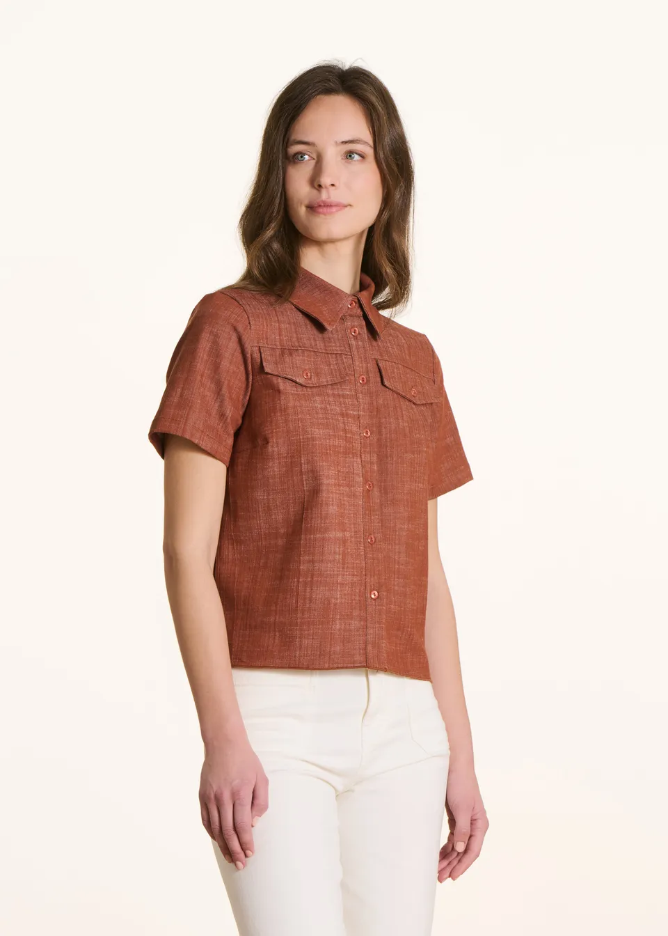 la-f-e-marabout-e-chemises-denimhemd-terracotta-kurzarm image 1