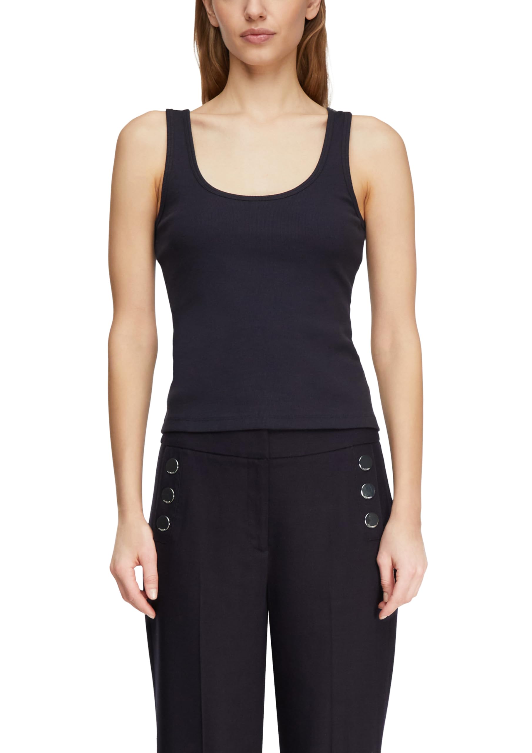 comma-ripp-tanktop-v-ausschnitt-rmellos-schmal image 1