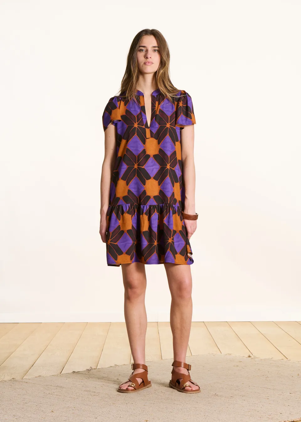 la-f-e-marabout-e-kleid-orange-violett-kurz-gr-34-46 image 1