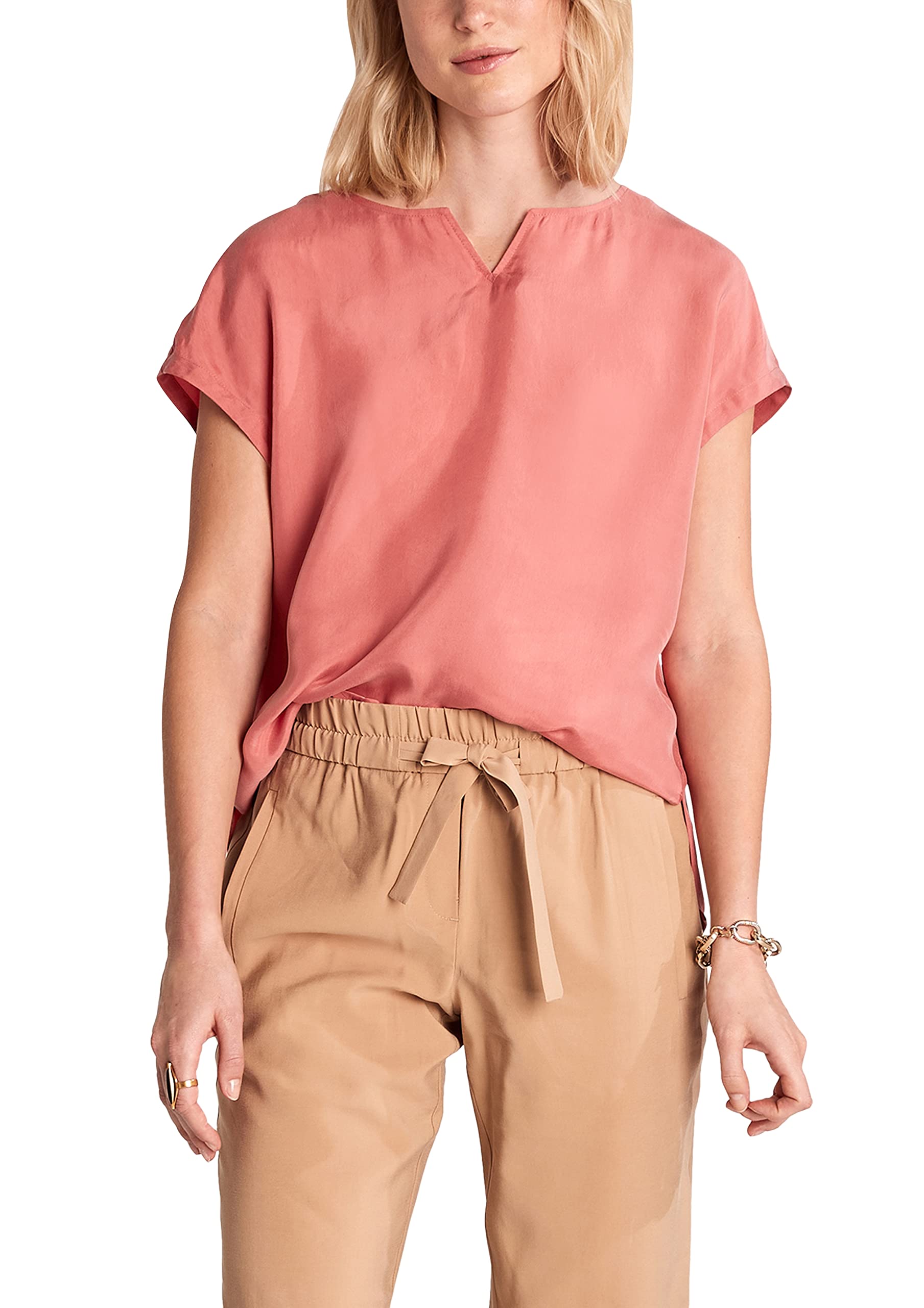 comma-kurzarm-bluse-damen-basic-mit-ausschnitt image 3