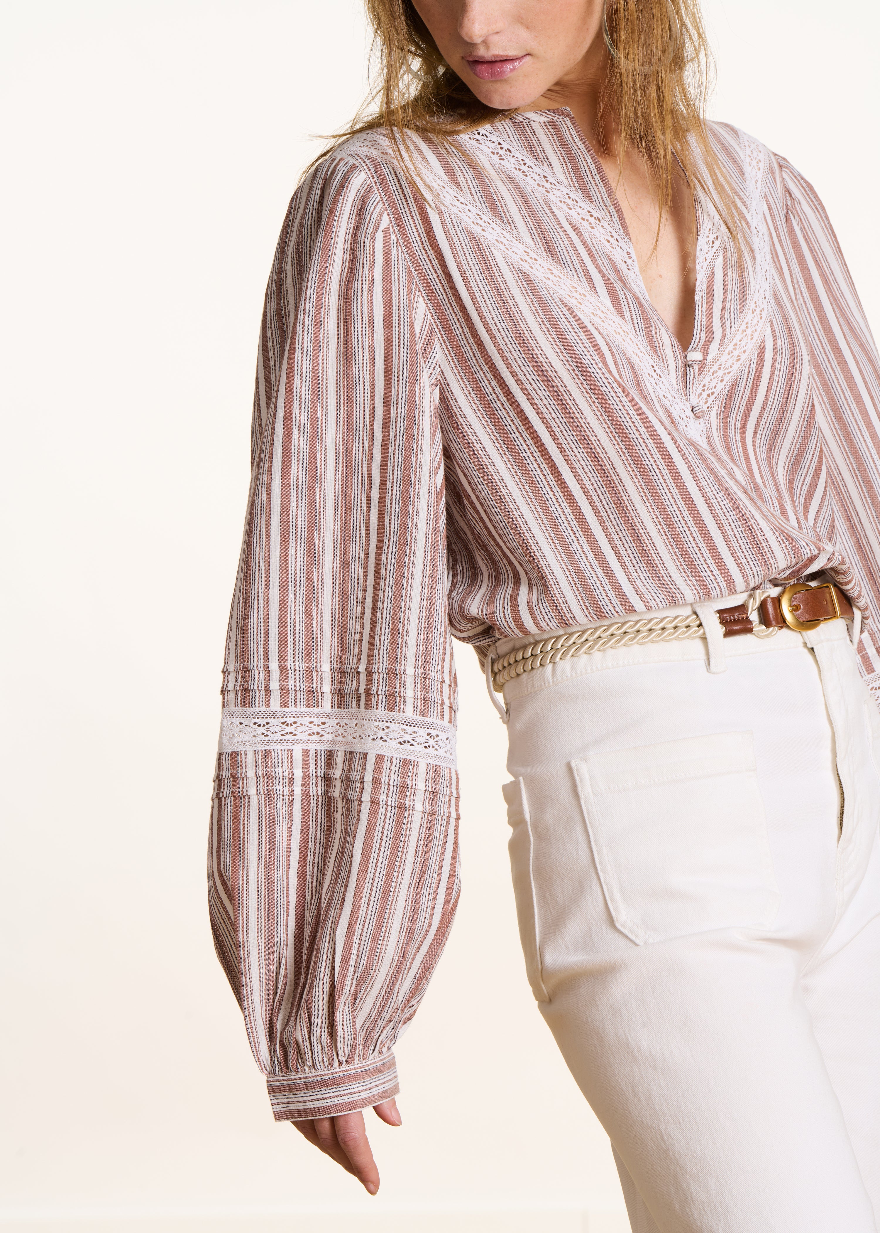 la-f-e-marabout-e-bluse-wei-braun-streifen-bio-34-46 image 5