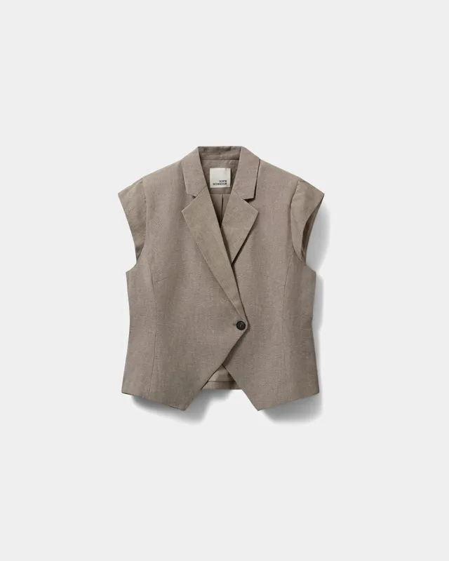 sofie-schnoor-women-majsesw-leinen-blazer-dark-sand-56-leinen image 1