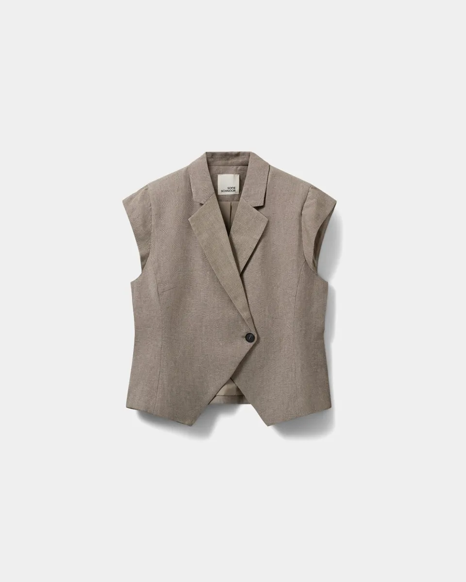 sofie-schnoor-women-majsesw-leinen-blazer-dark-sand-56-leinen image 1