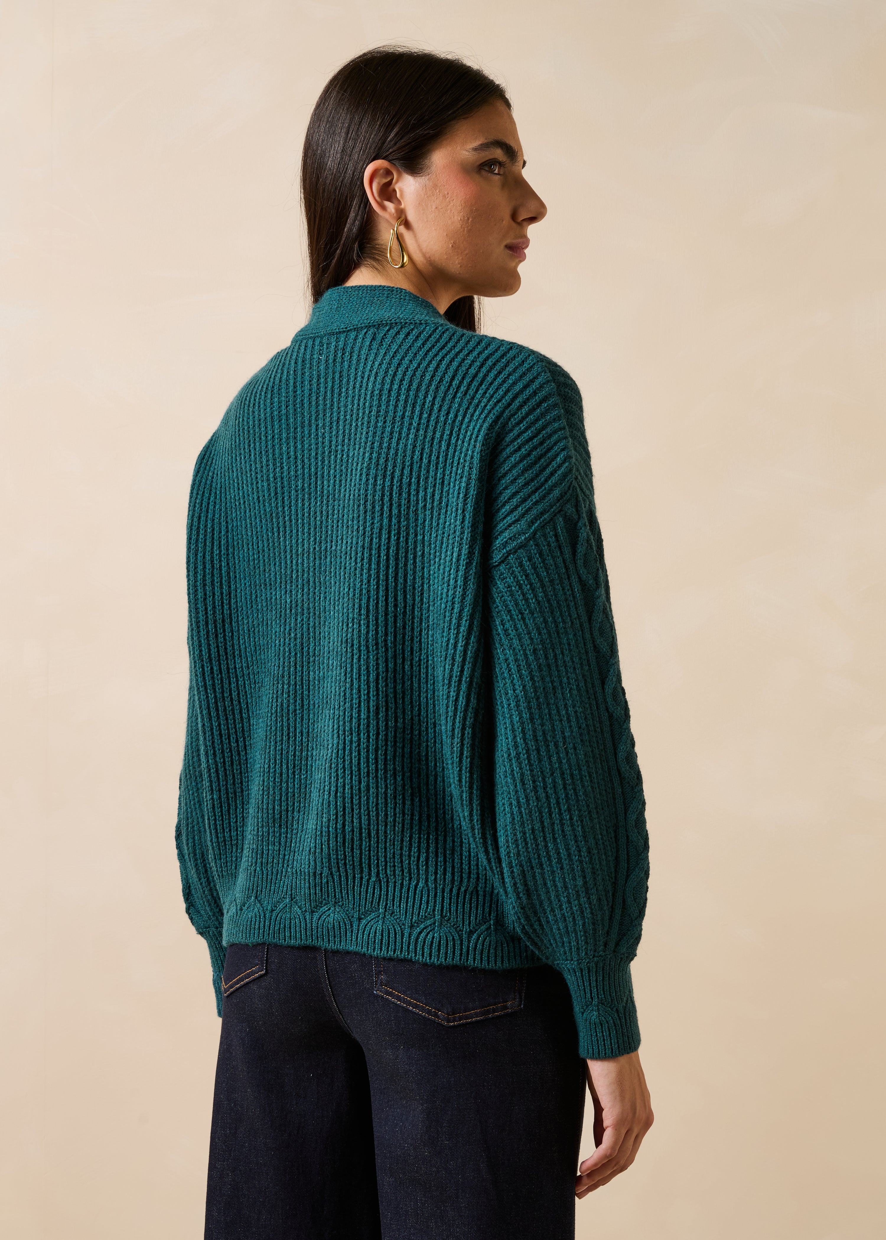 la-f-e-marabout-e-gastel-strickjacke-petrol-mit-wolle-und-alpaka image 3