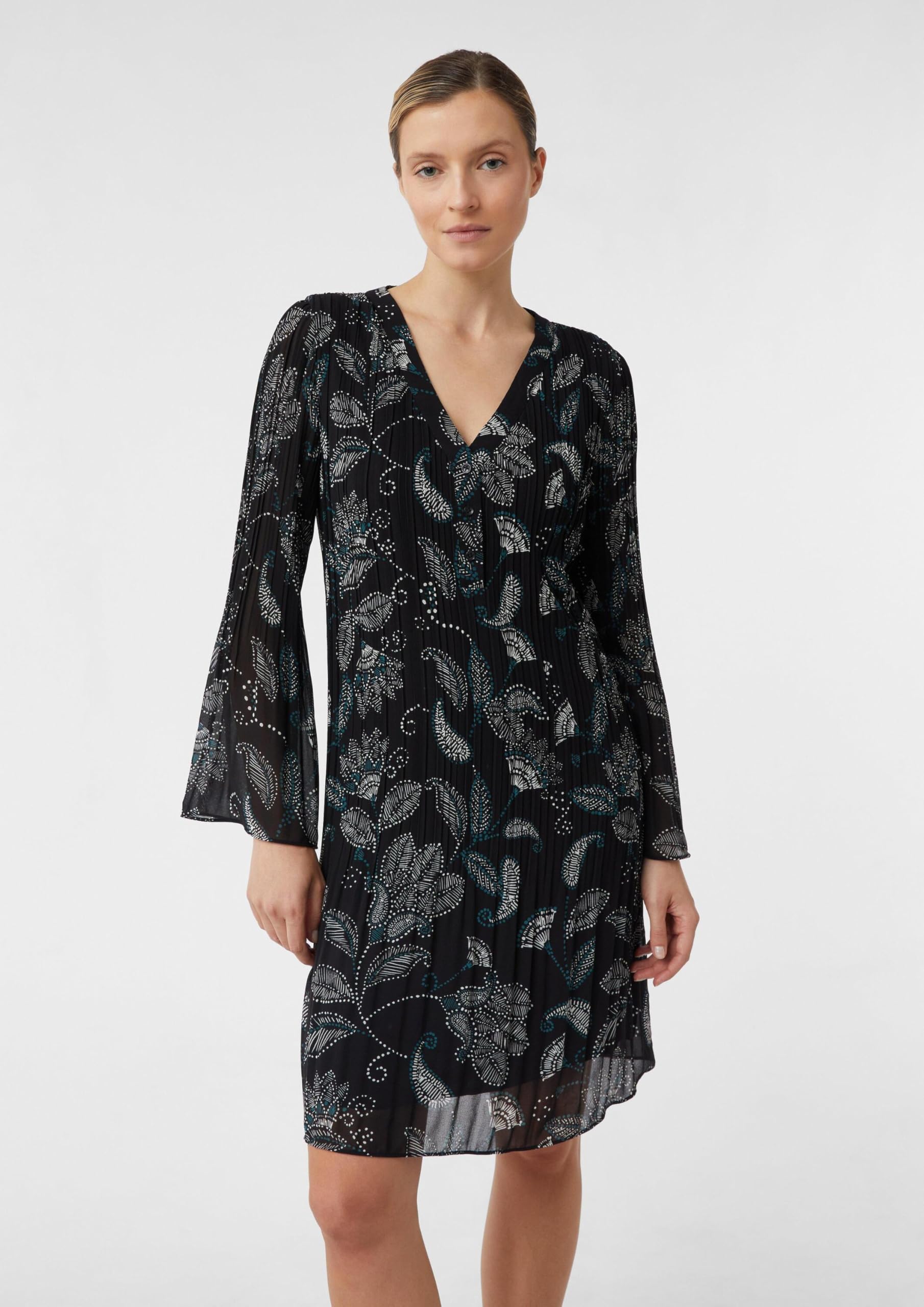 comma-blusenkleid-plissee-optik-midi-kleid-gr-32-all-over-print image 3