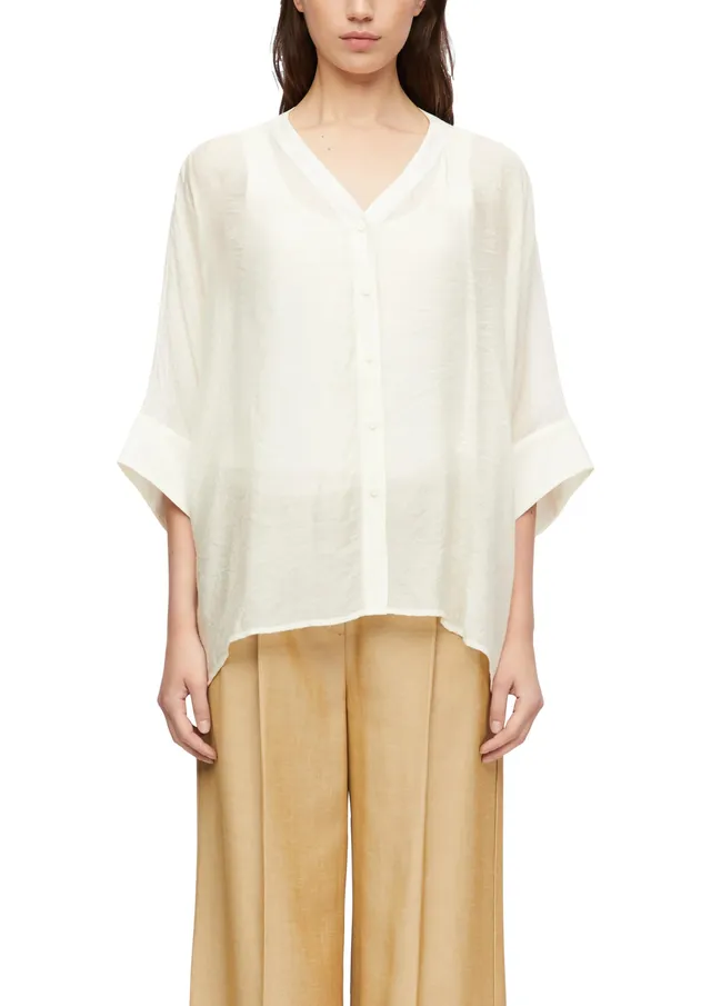 comma-ponchos-poncho-bluse-l-helles-beige-chiffon image 1