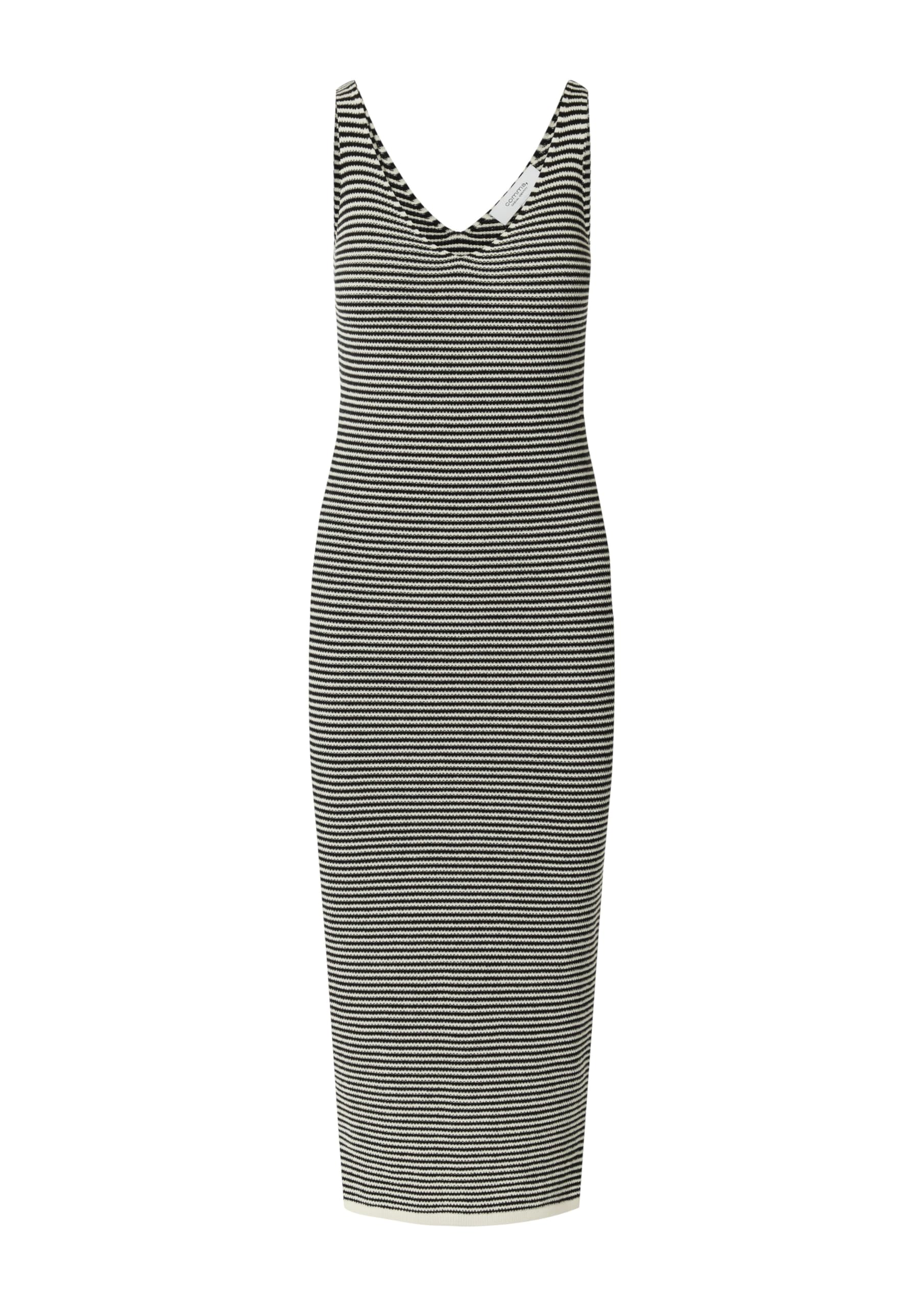 comma-strickkleid-baumwolle-streifen-gr-42-creme-schwarz image 3
