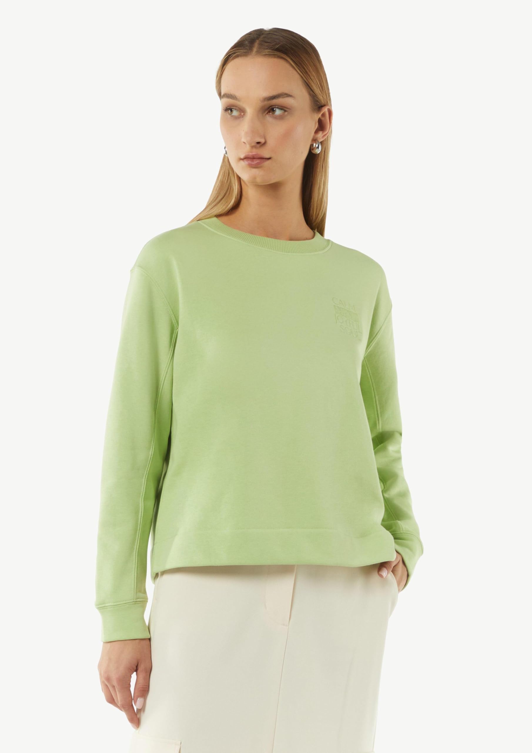 comma-sweatshirt-baumwollmix-mit-stickerei-gr-n image 5