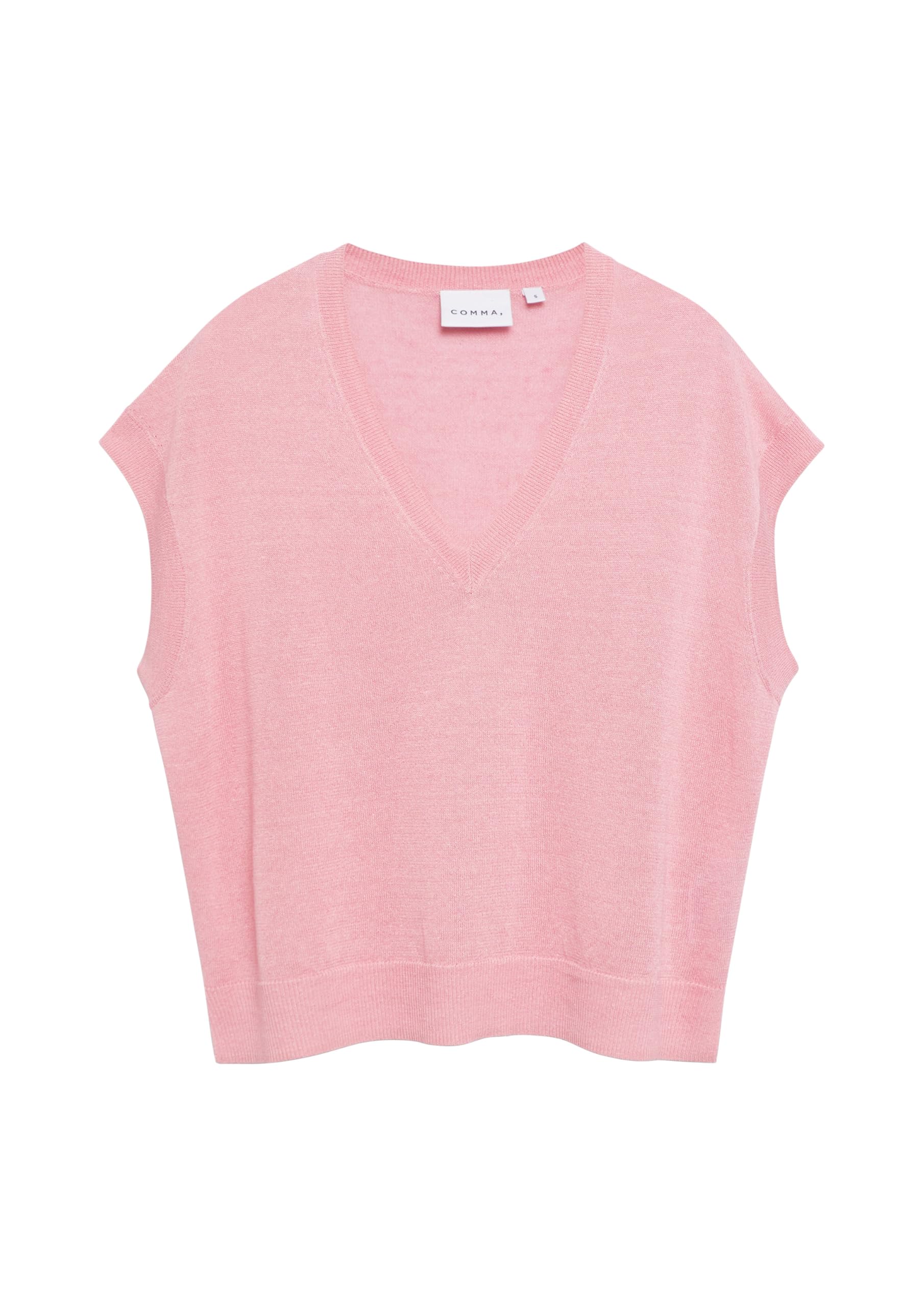 comma-knitwear-strickpullover-feinstrick-l-rosa-v-ausschnitt image 4