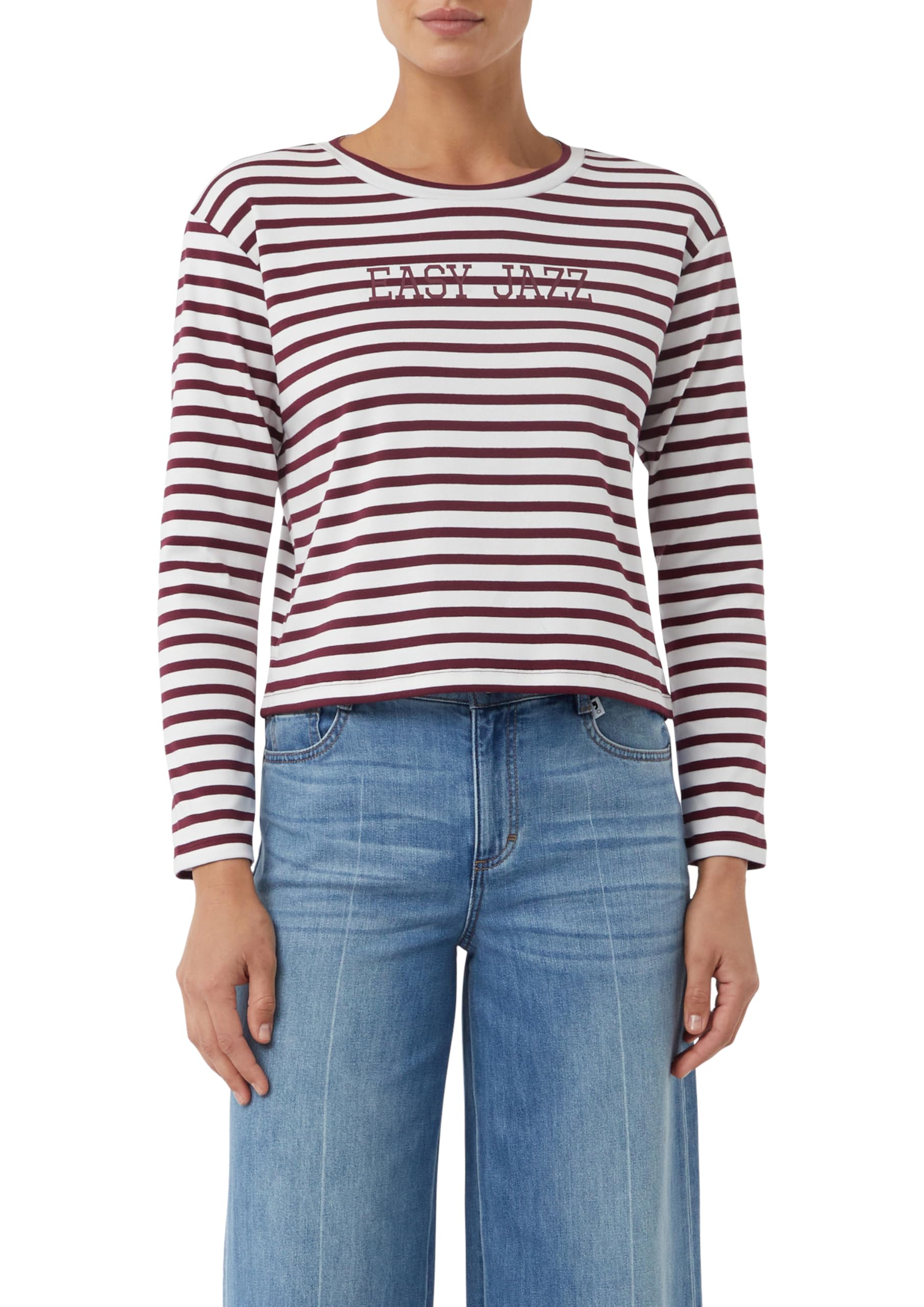 comma-verk-rztes-streifenshirt-frontprint-t-shirt-42 image 1