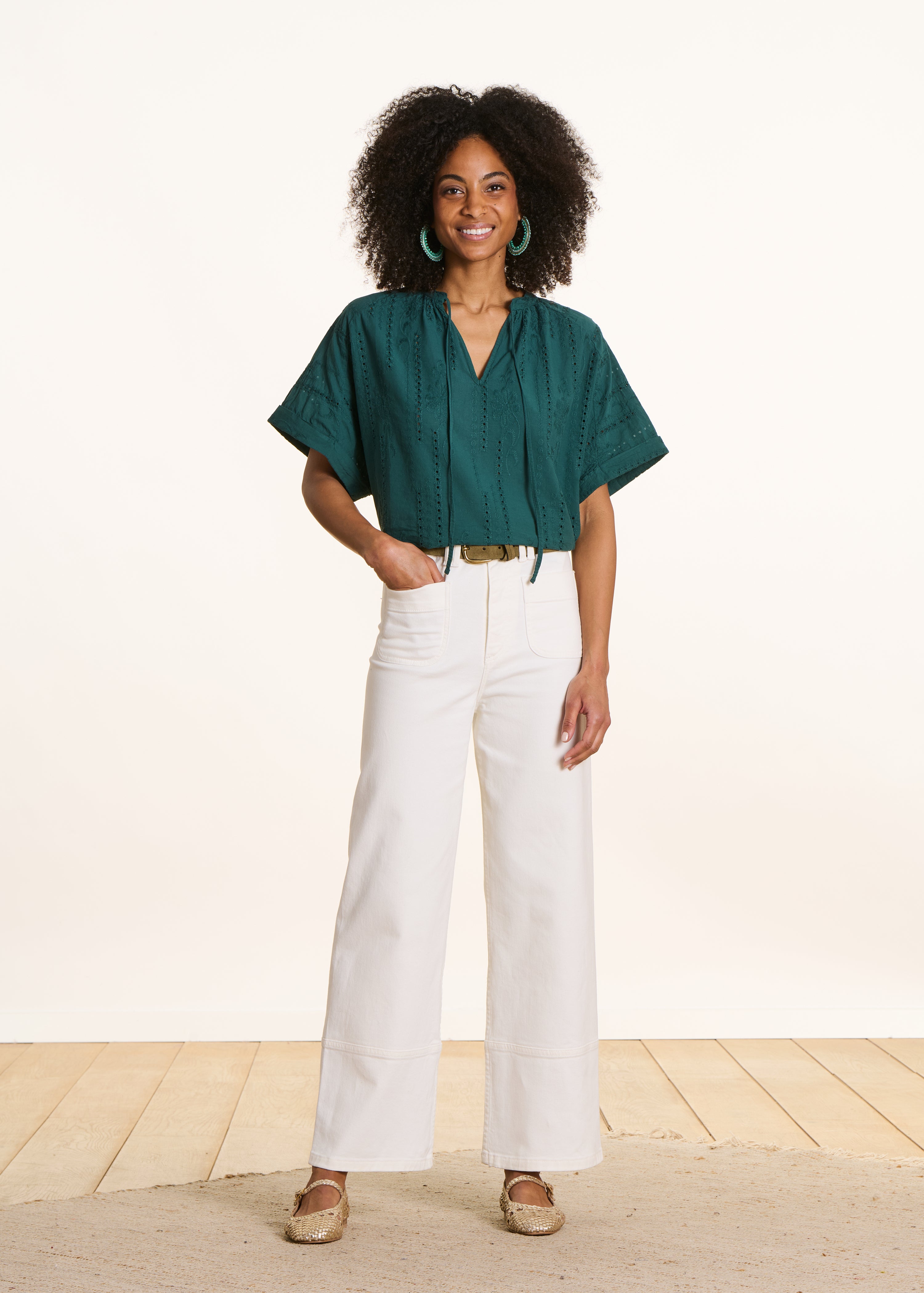 la-f-e-marabout-e-felina-bluse-gr-n-stickerei-gr-38 image 2