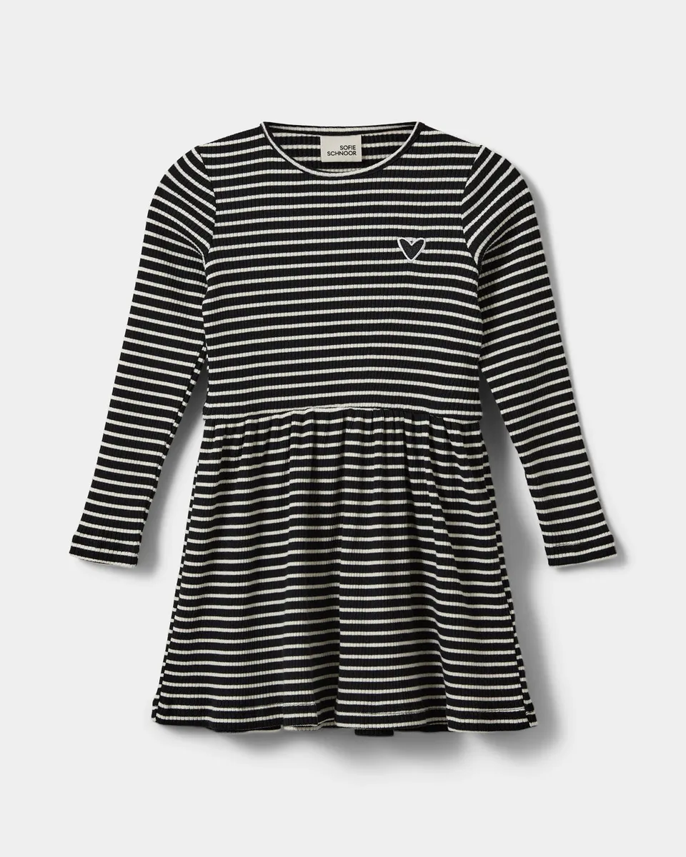 sofie-schnoor-kids-berrask-kleid-schwarz-gestreift-erdbeeren image 1