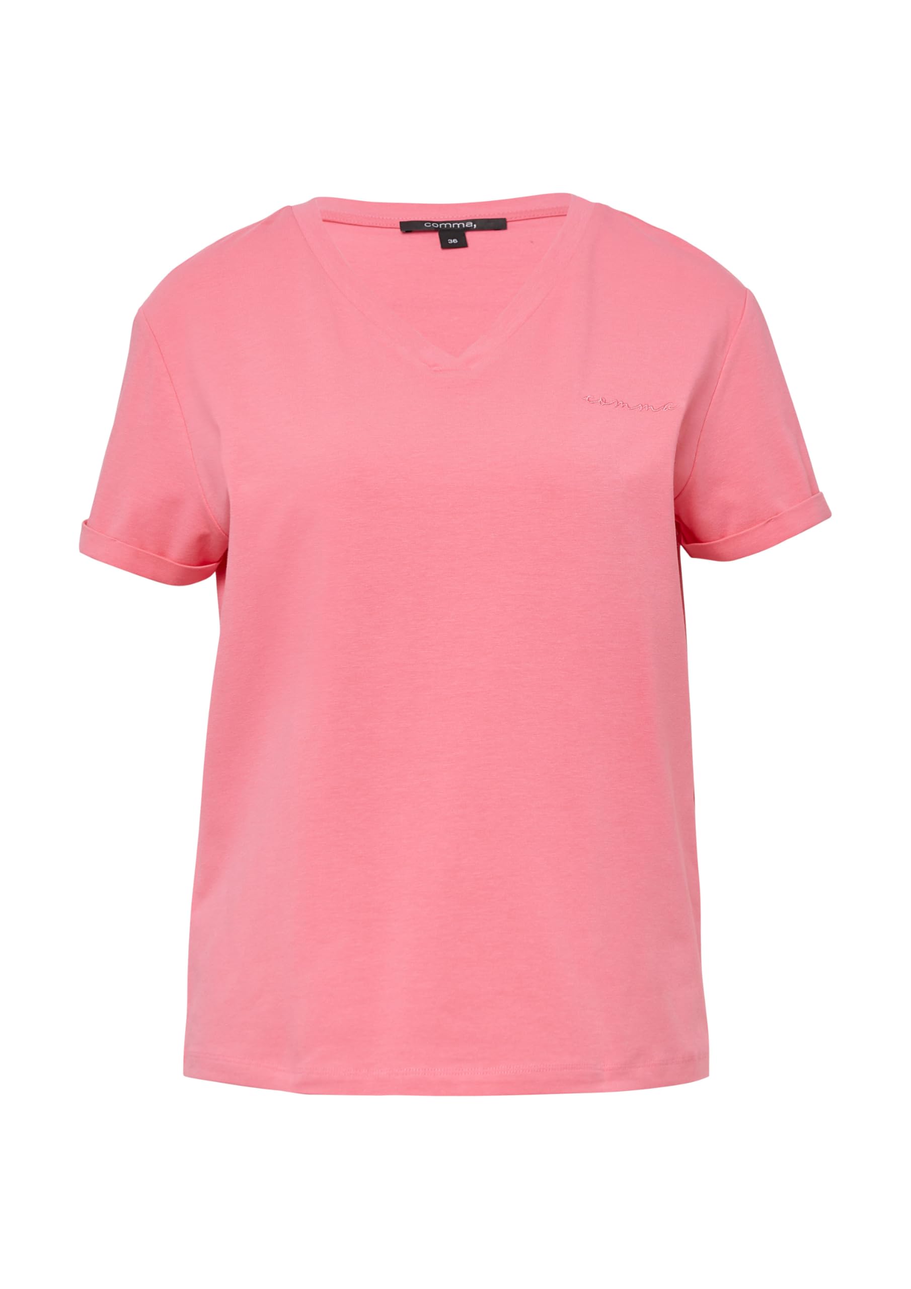 comma-t-shirt-relaxed-fit-v-ausschnitt-mit-logo-stickerei image 3