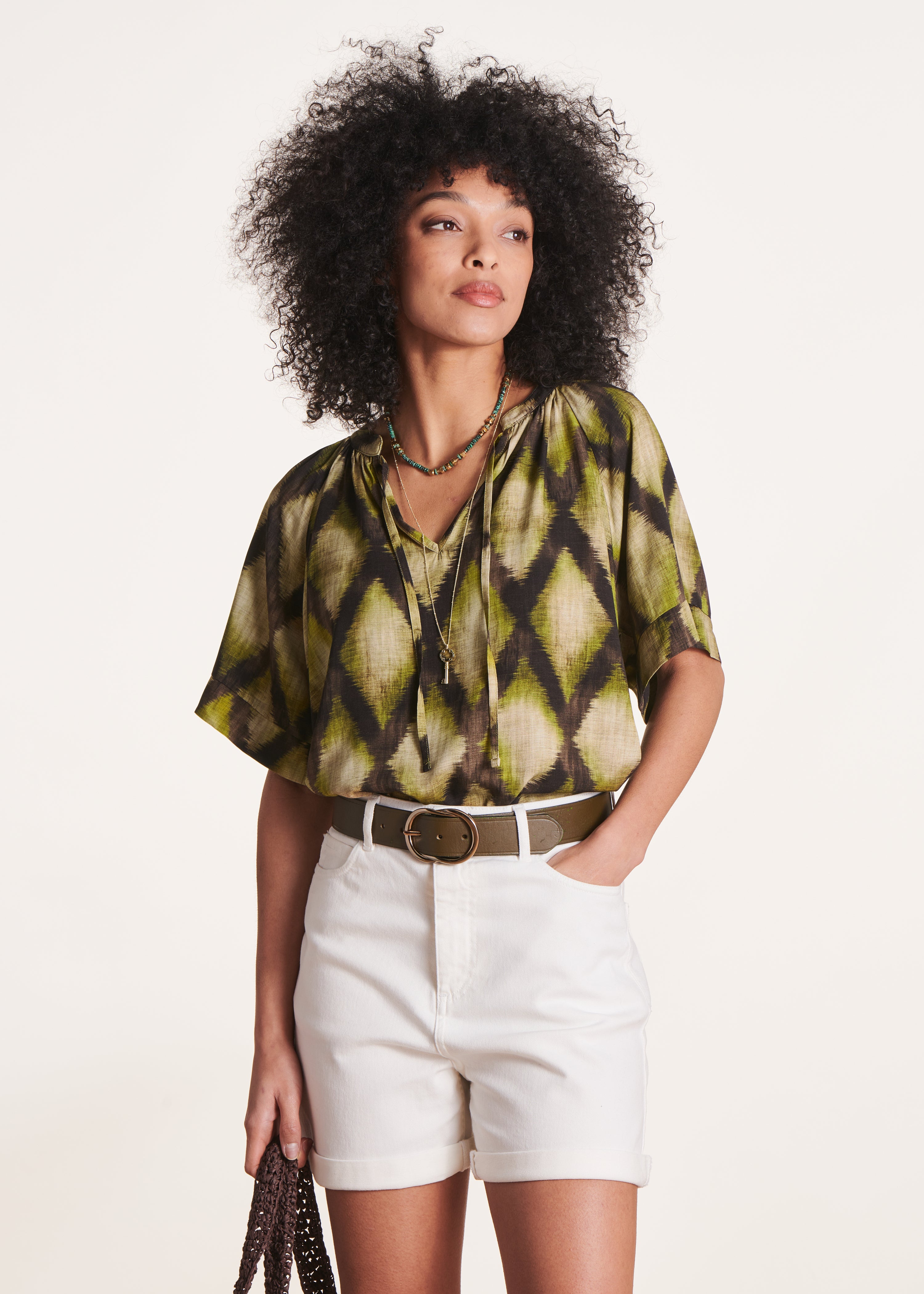 la-f-e-marabout-e-diosiya-top-kaki-print-viskose image 1