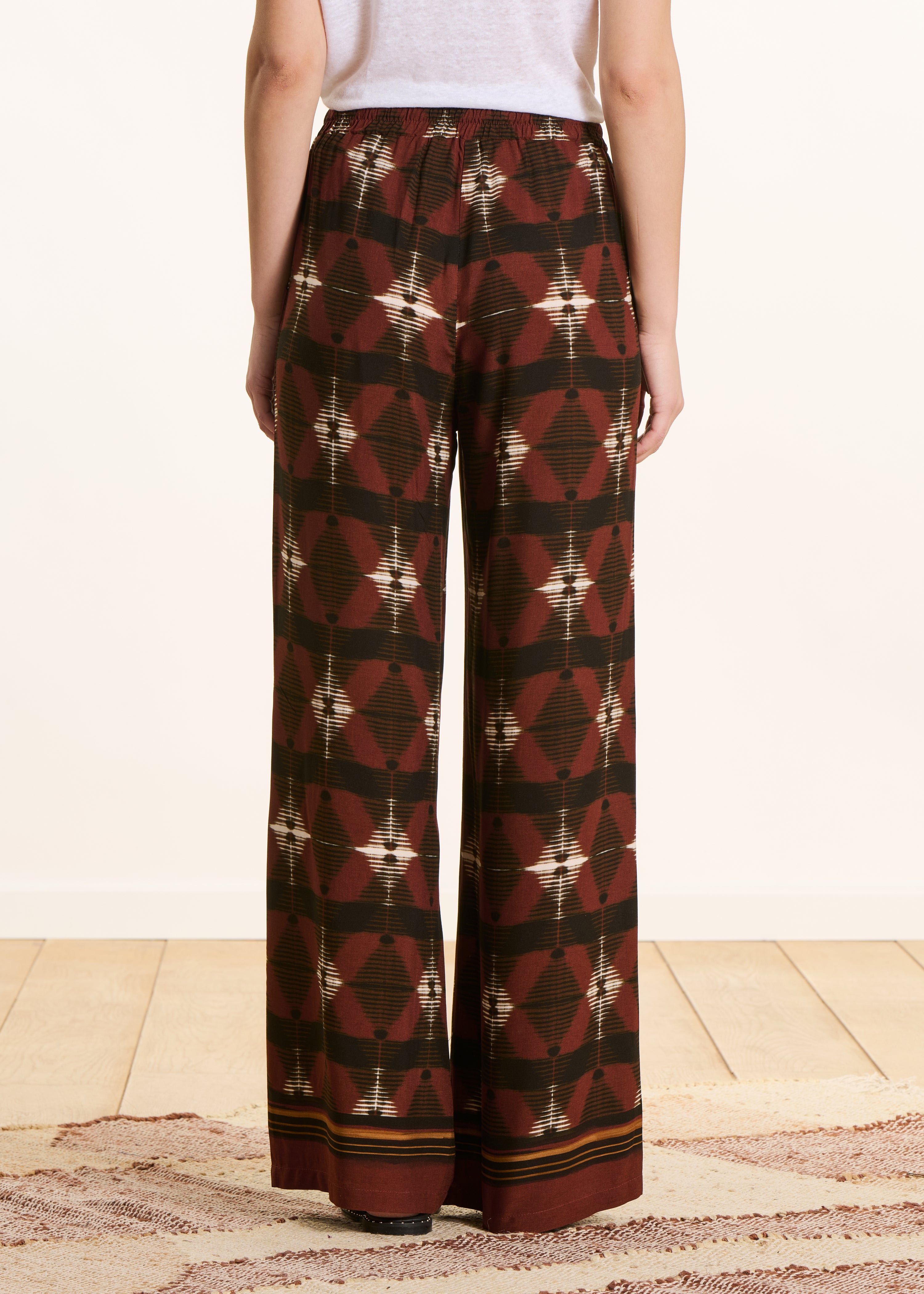 la-f-e-marabout-e-pacoa-hose-braun-gemustert-weit image 3