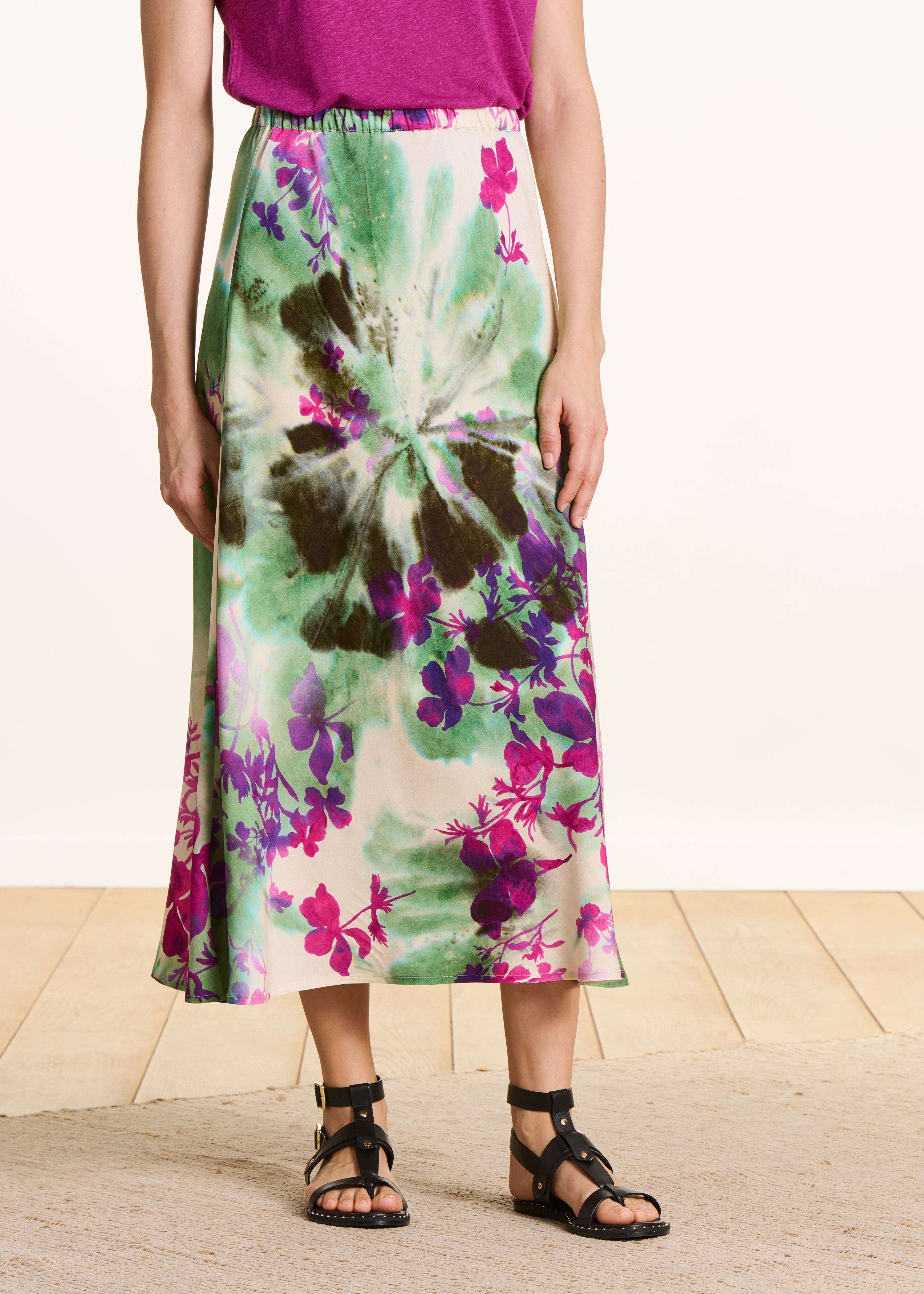 la-f-e-marabout-e-torino-maxirock-gr-n-rosa-floral image 2