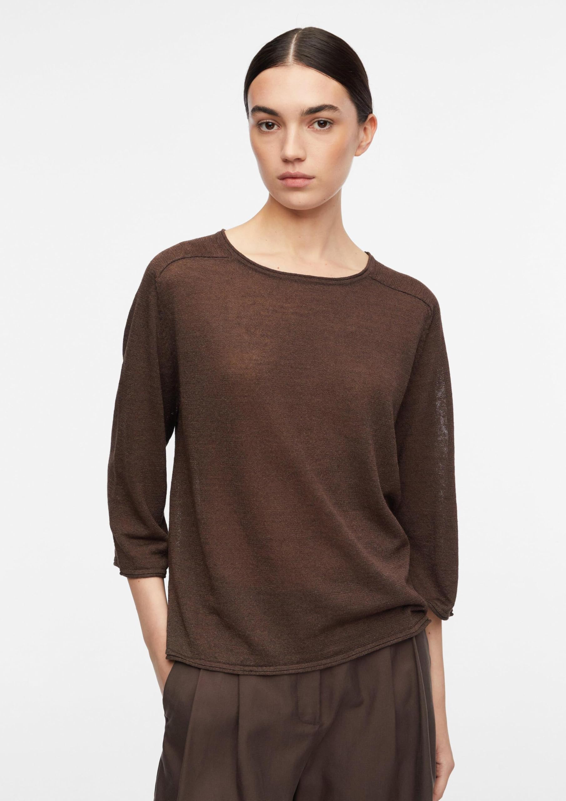 comma-knitwear-strickpullover-gr-38-dunkelbraun-3-4-arm image 6