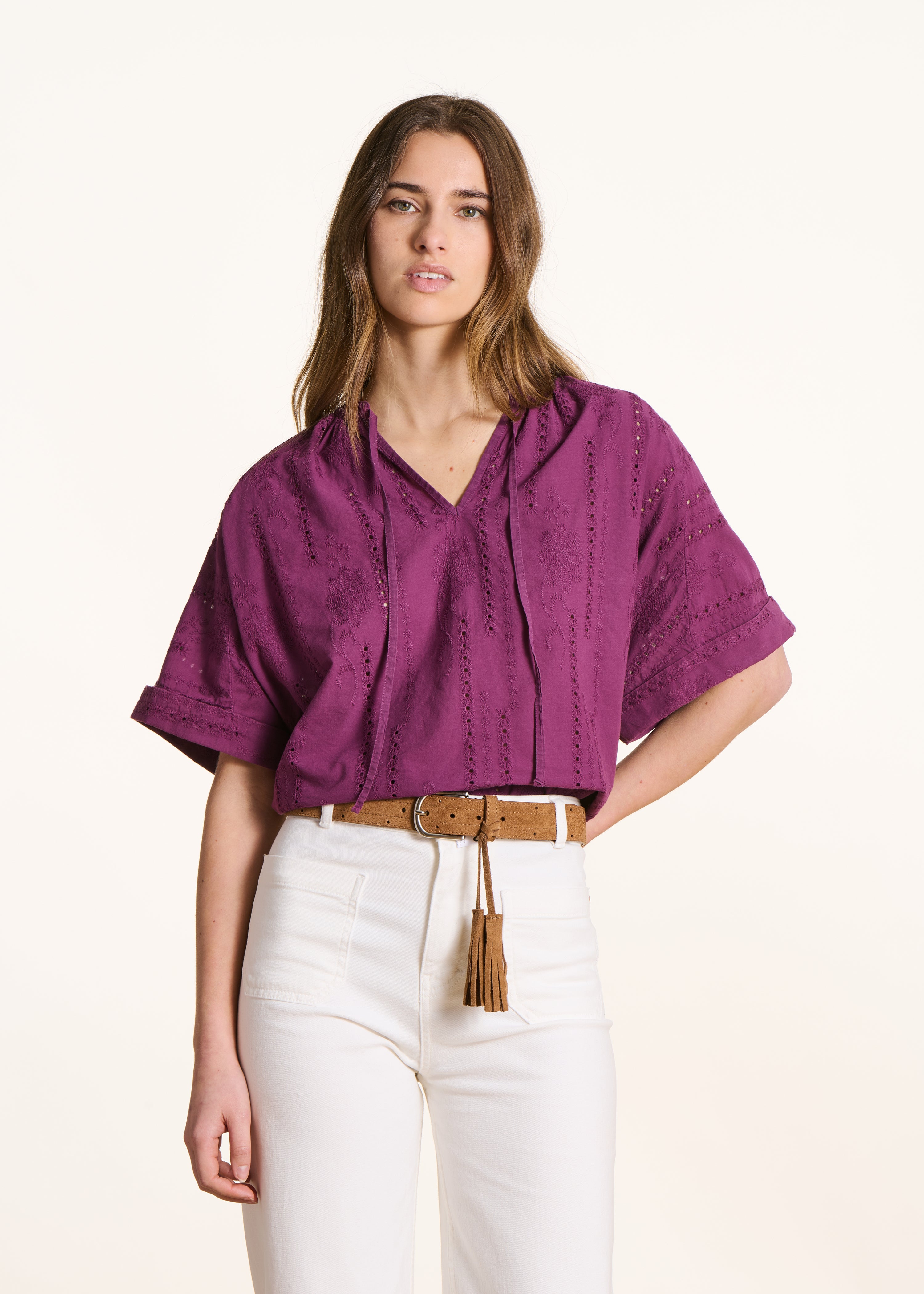 la-f-e-marabout-e-broderie-bluse-violett-gr-40-tunika image 2