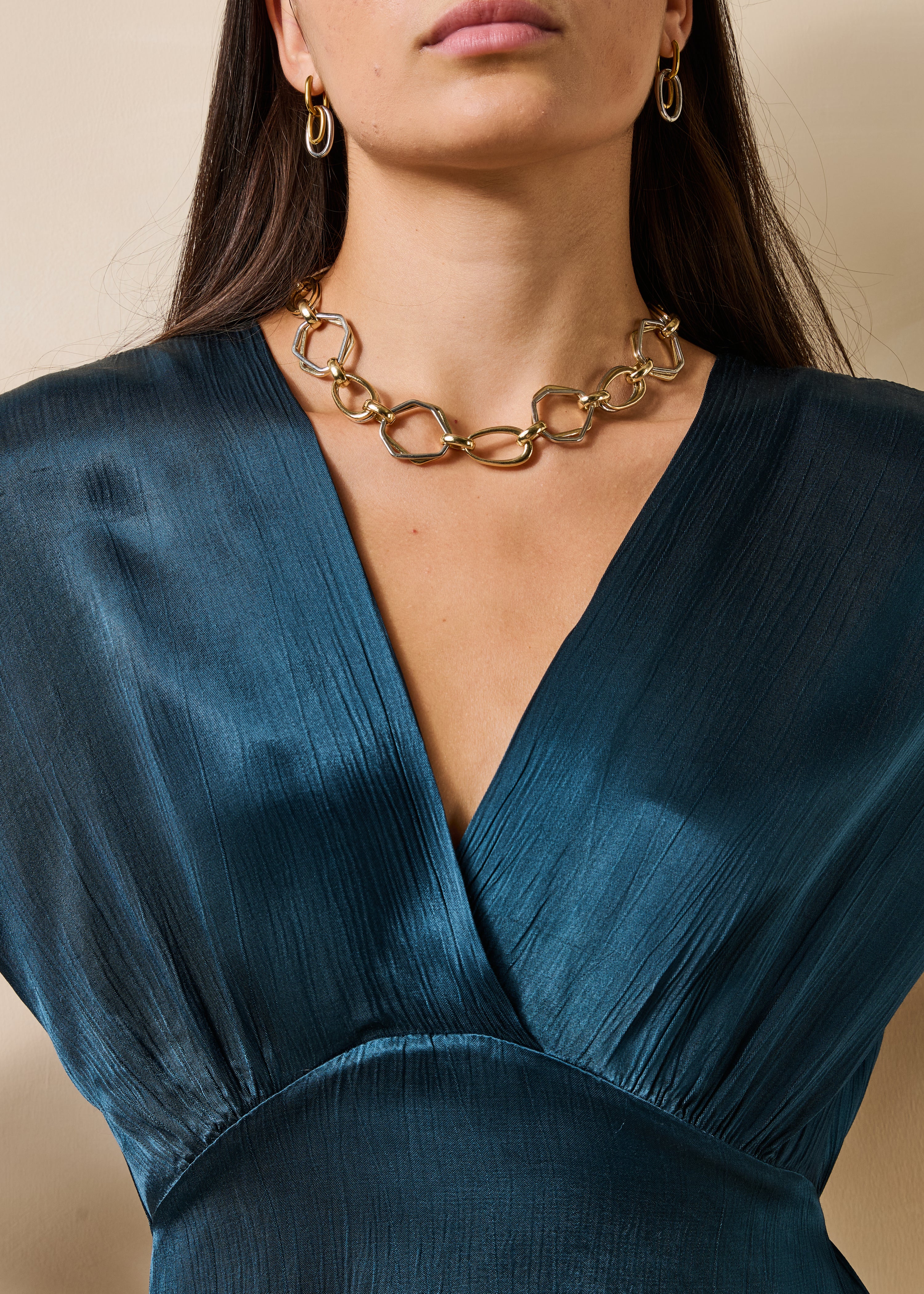 la-f-e-marabout-e-facre-kleid-petrol-lang-satin image 5