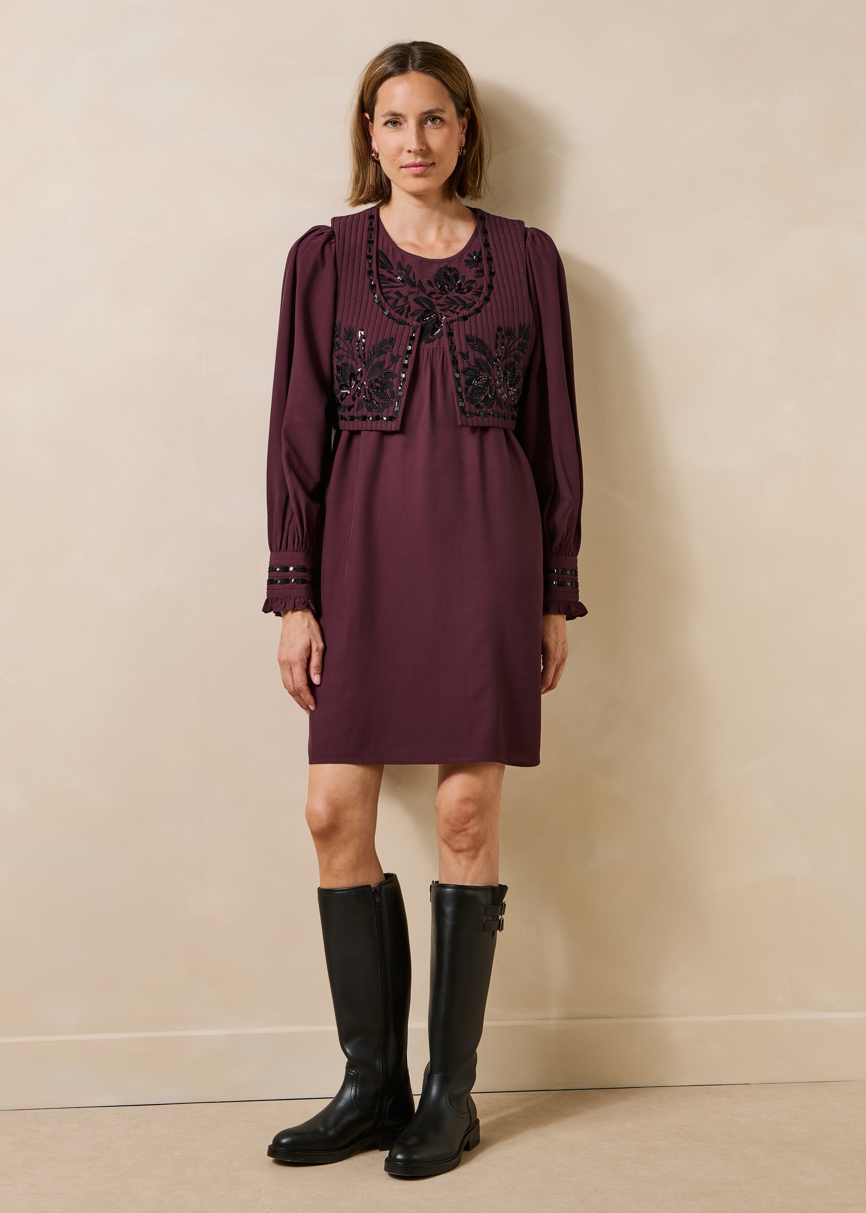 la-f-e-marabout-e-gondia-kleid-bordeaux-schwarz-gr-38 image 1
