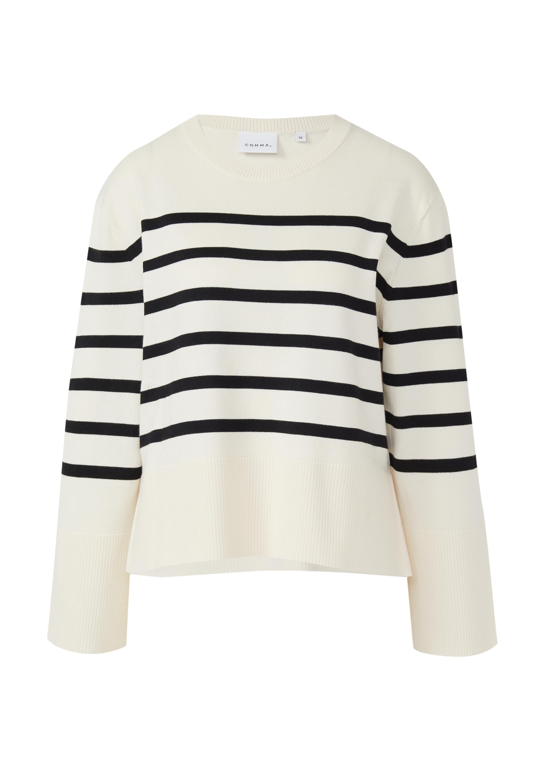 comma-streifenpullover-strickpullover-weite-rmel-blau image 4